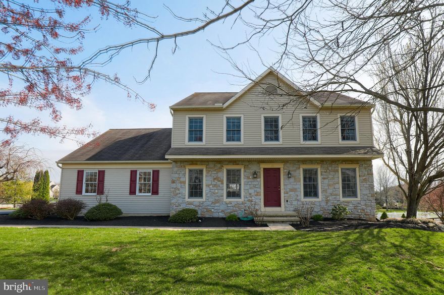 4 bedroom home in Manheim Township with large flat backyard.  Home features updated kitchen with updated appliances, granite counters and tile backsplash, fireplace and built in shelves in family room and master suite with tile walk in shower and granite vanity. Finished basement with powder room and roughed in for wet bar. Rear deck and patio lead to professionally landscaped backyard .