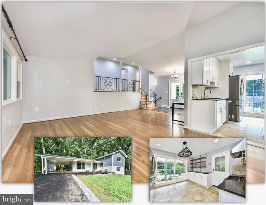 Welcome home to this charming and inviting mid-century modern split level oasis! As you enter the double door entry, you'll be greeted by the elegant marble foyer, setting the tone for what lies ahead. Step into the living room, where the hardwood floors have been lovingly refinished to a beautiful matte gloss, creating a warm and welcoming atmosphere. Prepare to be delighted by the updated kitchen, complete with stainless steel appliances, sleek granite countertops, and 12" ceramic tile. The open shelving adds a touch of modernity, while offering a delightful view of the front yard and drive.  The covered carport provides a convenient shelter while you unload groceries directly into the kitchen.  On the upper level you will find 3 spacious bedrooms, all with hard wood flooring.  The primary and family baths have been updated with modern fixturing.  There is an inviting family room with a wood-burning fireplace that is waiting to warm family gatherings. Step outside to the backyard and discover a charming cement patio, a shed for yard maintenance and storage, and plenty of space to play in the outdoors. The mix of hardwood flooring in the living room and upper level adds a touch of elegance , while the luxury vinyl plank in the family room and 4th bedroom provides a cozy and practical touch. With major updates including a roof replacement in 2017, HVAC in 2020, circuit panel in 2020, and windows in 2021, this home offers modern comfort and peace of mind.  Plus, its prime location means you're just minutes away from Deerlick Park and a convenient shopping center boasting a Giant, Subway, Gym and Starbucks. Convenient access to so much---Just off 495, 395, Duke St., Little River Turnpike.  Don't miss the opportunity to make this delightful retreat your own and create lasting memories in this beautiful abode!