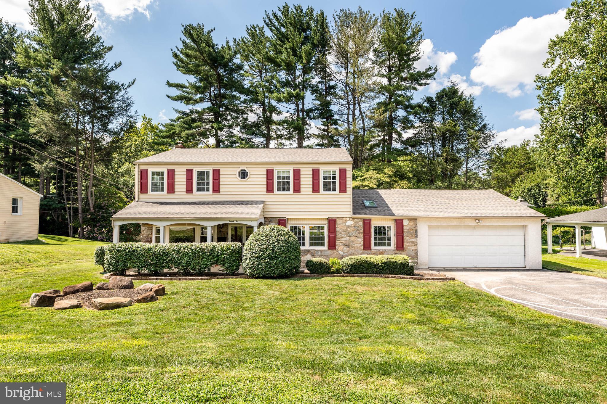 Gorgeous, spacious Colonial in one of Havertown’s most coveted neighborhoods! 22 Barbara Lane is a sprawling, four Bedroom, 2.5 Bath Colonial with a finished Basement, perfectly situated on a flat lot with a fenced-in backyard. Beautiful hardwood floors throughout. Step inside this classic Center Hall Colonial and find the Dining Room on the right and the Formal Living Room on the left. The updated Kitchen is at the rear of the home and is quite spacious – offering generous counter space, lots of cabinets, a pretty subway tile backsplash, an island with seating and plenty of room for a table. French doors open to the backyard, seamlessly connecting indoor and outdoor living. A delightful Mud Room is just off the Kitchen. Laundry is housed here, but you’ll also find wonderful cubbies for keeping coats, backpacks and boots organized – a “drop zone” any busy household will appreciate. There is a door to the two car Garage (extended and over-sized!) here as well. Adjacent to the Kitchen, the inviting Family Room features sliding doors that lead to a truly stunning covered paver patio—perfect for al fresco dining and entertaining (don't miss the built in lights!). A Powder Room completes the main level. Upstairs you will find four spacious Bedrooms. The expansive Primary Suite boasts TWO walk-in closets and a renovated ensuite Bath with a custom tiled shower. The Hall Bathroom offers a tub/shower combination. The fully finished lower level provides flexible space and offers so many options, from a Playroom to Home Office, and Gym (or all three!). BRAND NEW ROOF. NEW Hot Water Heater. Yard features invisible pet fence around entire perimeter of yard. Enjoy this wonderful location near Paddock Park, the YMCA, restaurants, and more, all within the award-winning Haverford School District. Don’t miss the opportunity to make this exceptional home your own! SHOWINGS START SUNDAY, 8/10.