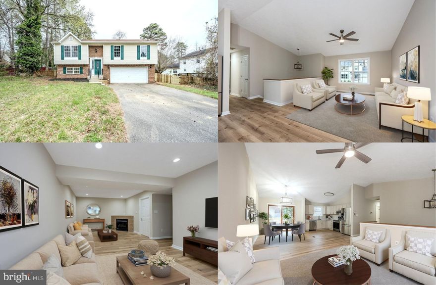 **New Septic and Septic Fields*** New Roof **Welcome to this beautifully updated home located in the sought-after Chesapeake Ranch Estates community. This 3-bedroom, 2 full and 1 half bath home offers a comfortable and functional layout with modern updates throughout. The main level features an open living space filled with natural light, freshly painted walls with soft neutral designer paint, new luxury vinyl plank flooring, and chic updated light fixtures that give the home a clean, contemporary feel. The layout flows easily, making it ideal for both everyday living and entertaining, while sliding glass doors opening to a large deck with steps to the fenced backyard seamlessly blends indoors and outdoors. The walk-out lower level provides an additional spacious living area with a cozy corner fireplace, perfect for a family room, home office, or guest space, along with a convenient half bath. This home also includes an oversized 2-car front-load garage, offering ample storage and parking. Located in Chesapeake Ranch Estates, residents enjoy an impressive range of amenities including private beaches, lake access, boat ramps and slips, a clubhouse, community center, basketball and baseball fields, walking and jogging paths, picnic areas, playgrounds, and more. Optional golf course membership is also available, making this community ideal for those who enjoy an active lifestyle. Conveniently located near local shopping, dining, and commuter routes, this home offers both comfort and community living at its best! Beginning photos are virtually staged.