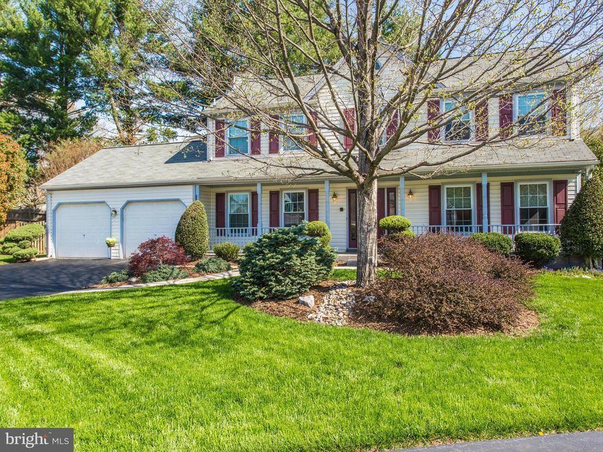 PRICED TO SELL- REDUCED- Lovely "front porch colonial" on cul de sac- updates throughout- hardwood floors, brand new carpet, kitchen with stainless appl and granite counters,  master bedroom with updated en suite bath, 3 finished levels, beautifully landscaped lot, gorgeous screened porch- super home!