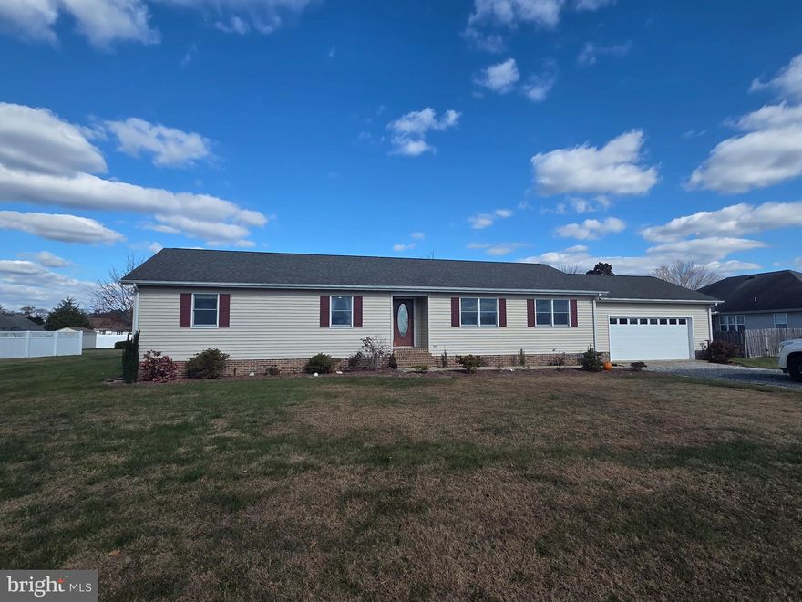 Bring your paint and carpet selections to finish off this fantastic opportunity for someone to call home!  Large 1 story home with great bones and wide hallways. Large yard, attached 2 car garage, newer roof and phenomenal location if commuting to Sby, Wallops, UMES and more! Country setting yet close to town if in need of supplies, food etc. Owner willing to offer credit for paint/carpet so the new owners can have their own selection.  Bring your ideas and your opportunity to take advantage of this very well priced deal in Somerset County!