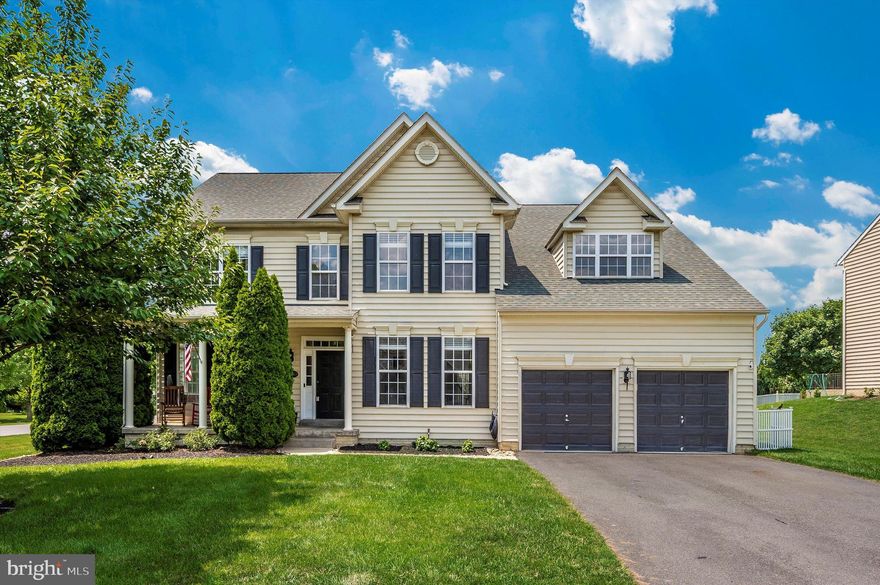 Welcome to this beautiful 4 bedroom 2.5 bathroom home located in the Westfields community. Upon entry, you will find a bright two story foyer adjacent to the formal living and dining rooms. The first floor also boasts a lovely 2-story family room, half bath, laundry room, study, and large open kitchen with an island and pantry. Upstairs you will find a large primary bedroom featuring a sitting area, three walk-in closets, and a primary ensuite. Three spacious bedrooms and a full bathroom finish out the upper level. This home features hardwood flooring throughout the entire home. The unfinished basement is waiting for your personal touches. Car enthusiast? This two car heated garage features high ceilings and several storage shelves. Enjoy your evenings on your spacious front porch or entertain guests on the rear patio. Neighborhood amenities include walking paths, playgrounds, and a community pool. This home is also in walking distance to the elementary school and just a short drive to Hagerstown Premium Outlets and I-70.