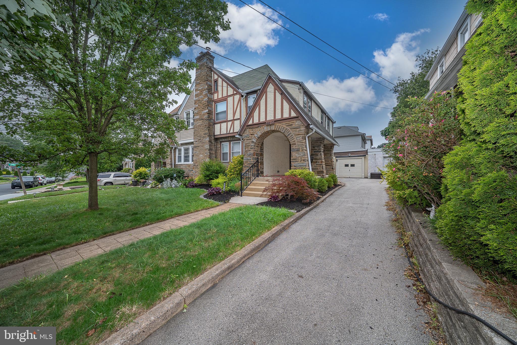 Welcome to 4613 Woodland Avenue, a well cared for Tudor style twin home with beautiful stone work situated in the highly sought-after Aronimink section of Drexel Hill. Both CENTRAL AIR and hot water NATURAL GAS heat are featured throughout the home! Attractive gardens and charming front porch welcome you right in! First floor boasts hardwood flooring throughout, living room with wood burning fireplace and ceiling fan, convenient powder room, large dining room, clean white kitchen with all new stainless steel appliances, and rear mudroom. Upstairs, you will find an updated full hall bath with tiling and wainscoting features, plus 4 bedrooms all with ceiling fans and brand new carpet.
Full staircase to the unfinished yet very usable attic for storage needs. Super clean and bright unfinished basement houses the washer, dryer, and updated electrical panel. Rear fenced in newer patio and yard offer additional space for outdoor entertaining. There is a detached garage plus 1 car parking in the driveway and additional street parking. Further enhancing its appeal, this home enjoys a convenient walkable location that provides easy access to amenities and attractions that Drexel Hill has to offer. Its proximity to the refurbished Drexeline Shopping Center with new Wawa is clutch amongst shopping and dining options. Furthermore, the property benefits from its convenient location relative to major transportation routes and Drexelbrook SEPTA Trolley to 69th Street. A quick drive to Center City Philadelphia completes this wonderful listing! Schedule your private showing today before it's gone!