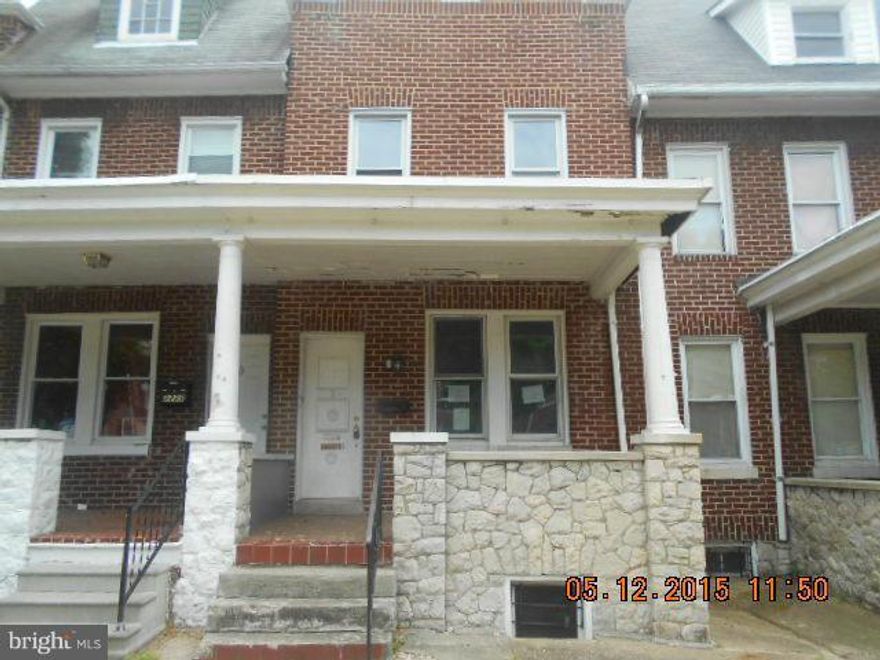 Freddie Mac Homesteps Property. Sold As Is.  Enjoy making this solid 4 bedroom porch front into your home!  Features high ceilings, generous room sizes, and ample kitchen. Use the finished basement as added storage or finish into more living space.  The rear yard is perfect for outdoor fun!  Just minutes from I-83, Downtown Baltimore, and attractions in Mt Washington.
