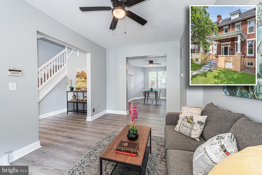 SPACIOUS MOVE IN READY ROWHOME WITH OVER 1,600 SQ. FT. OF LIVING SPACE & OFF STREET PARKING!  This rare 5 bedroom townhome located on a quiet well maintained block features wood laminate flooring throughout the main level, a spacious living room, separate dining room, updated kitchen with granite counters, upper level with 4 bedrooms & 1 full bath, a finished basement with a bedroom, full bath, and laundry/storage area, and off street parking!  Pack your bags and move right in!