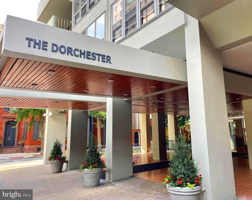 Best Location in Philadelphia  -  one bedroom condo in the Dorchester on Rittenhouse Square. Open layout with hardwood floors and private balcony. The kitchen is outfitted with stainless appliances including an oven/range, refrigerator  and microwave. HOA fees include all utilities, 24-hour doorman and 24-hour maintenance. Use of the parking garage, rooftop pool and fitness center available for an additional fee. Rittenhouse Square is Philadelphia's premier park, with the city's best restaurants and retailers just a stroll out your front door. Walking distance to The Avenue of the Arts, Market Street and University City.  30th Street Station and the airport are only minutes away.