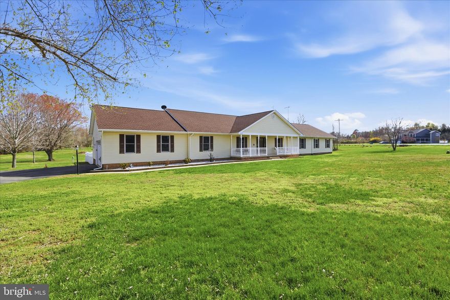 Welcome to this beautiful one-level living home offering an expansive 4,100 square feet on 3.21 private acres, situated on a large corner lot.  No HOA.  This spacious property features six large bedrooms, three full bathrooms, and one half bath, providing plenty of room for family, guests, or flexible living arrangements. Each bedroom includes a walk-in closet, offering ample storage throughout the home.   The home offers a spacious family room, along with a separate living room and dining room, creating comfortable spaces for both everyday living and entertaining. An eat-in kitchen provides a casual dining option and a welcoming gathering space at the heart of the home.  Step outside to enjoy a stunning in-ground gunite pool with an automatic cover, perfect for relaxing or hosting gatherings. The outdoor space also features a maintenance-free large composite deck, ideal for entertaining or enjoying the peaceful surroundings. The partially fenced backyard offers privacy and plenty of room for outdoor activities.  Car enthusiasts, hobbyists, or those needing extra storage will appreciate the attached two-car garage as well as the impressive 32x40 detached garage that can accommodate up to six cars, which is heated with electric.  Recent updates include a new roof installed in 2024 on both the main house and detached garage, an 80-gallon hot water heater installed in 2023, and owned solar panels that transfer to the buyer with no lease payments.  Dual zoned HVAC system that ensures the home is always comfortable and efficient! The home also features a house humidifier for added comfort.  This exceptional property offers the perfect blend of space, functionality, and outdoor enjoyment in a peaceful setting.