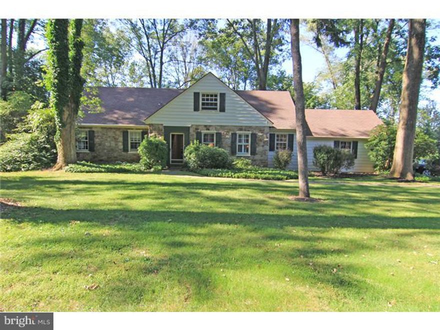 Comes see this curb appealing stone and siding cape house. It is located on a beautiful tree lined street. Current owner has lovingly maintained and updated the home for over 50 years. The quality of construction and the surrounding landscape is picture perfect. Enjoy a short walk to train station and school from this home. First floor Master suite with bath, plus another bedroom & 1/2 bath on this level. Other first floor features include a stunning living room with door to covered back porch, fireplace and huge window to view the wonderful flag stone patio and yard. The formal dining room is complete with deep window sills and plantation shutters. The Kitchen is updated with granite counter tops and updated cabinetry. The first floor laundry and additional powder room add to the convenience of living here. Upstairs, find two freshly painted bedrooms, hall both and a cute bonus room. Basement is clean and dry with sump pump in place.