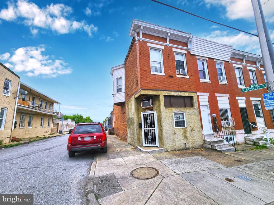 ONLINE AUCTION: Bidding begins 6/28/2024 @ 12:00 PM. Bidding ends 7/2/2024 @ 12:20 PM. List Price is Suggested Opening Bid. 2 Story End Unit Townhouse located in the McElderry Park area of Baltimore City. Property is set up as 2 Units. There are 2 Electric Meters, 1 Gas Meter, 2 Hot Water Heaters. Landlord pays all utilities. Unit 2 is accessible by a side entrance door. Residents can enjoy the nearby attractions such as John Hopkins Hospital, Patterson Park, Northeast Market, & John Hopkins Metro Station. Easy Access to Major Traffic Artery Orleans St. Property is Partially Rented. Deposit: $7,500.