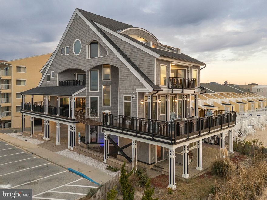 Does anything else like this exist in Ocean City?  Nearly 6,000 square feet of renovated, OCEAN FRONT paradise. This architectural masterpiece,  with stunning access to the Atlantic Ocean, boasts 6 bedrooms, spanning 4 levels, including 3 ocean front balconies.