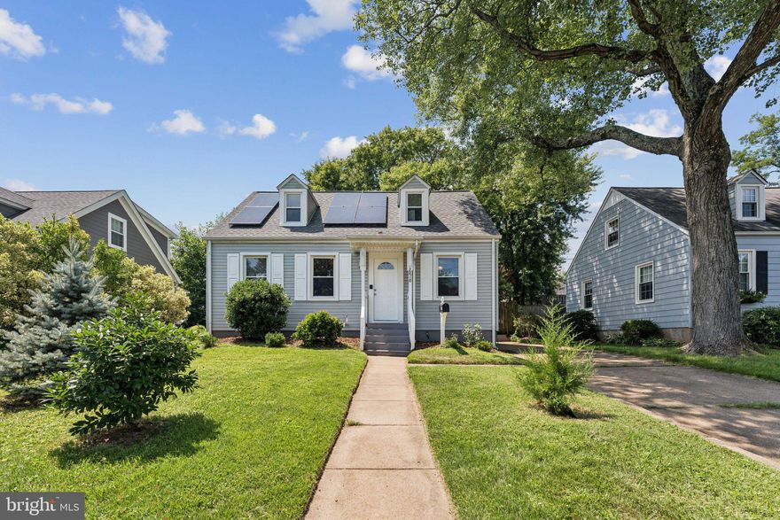 PRIME LOCATION! PET FRIENDLY - NO PET FEE! LOW ELECTRIC BILL! Beautiful Cape Cod located in the HOT neighborhood of Greenway Downs, one of ten great Northern Virginia neighborhoods (Arlington Magazine, 2022).  Classic architecture with extensive renovations completed in 2023—including brand new composite/Trex deck, new kitchen appliances, new roof, new washing machine, new energy efficient water heater, furnace, and solar panels (very low electric bill).  
Previously built first floor addition includes a large full bath with tub and bonus room (office or nursery) adjacent to the main level primary bedroom.  The addition includes a second living area with a wall of ceiling to floor windows.  Separate dining room and spacious light filled living room.  Originial hard wood floors lead to 2 bedrooms upstairs, a full bath, and two large closets including an extra-large walk-in closet.  Water closet on main level adds extra commode, in addition to the 2 full baths.  Brightly lit and fully finished basement with laundry room and utility room. 
 Fenced yard can be accessed from 2 rear doors, and a dog door that will accommodate a large dog. Pet friendly.  It's an easy commute to DC from the East Falls Church metro 3 miles away, and a bus to -the metro is a 2-minute walk.  The home is located miles inside the beltway and just 6 miles from the Nation’s Capital for low stress living and commutes.
Greenway Downs is walkable to downtown Falls Church, Harris Teeter, and brand-new Whole Foods (less than 2 miles).  Greenway Downs contains Fairfax County parkland, John Mastenbrook Park with beautiful nature trails, basketball court, and a playground.    
Enjoy and explore life across the street in Falls Church, “The Little City,” with its top-rated Mary Riley Stiles library, Cherry Hill Park, The State Theatre, award winning Farmer’s Market, and a variety of restaurants and activities for all. 
Experience close to the city living in a spacious, beautiful, classic single-family home and yard with a modern, inclusive neighborhood vibe.