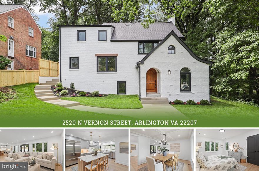 Welcome to 2520 North Vernon Street, a beautifully renovated home offering the perfect combination of privacy, modern luxury, and a highly sought-after location. Nestled on a quiet .41-acre lot that backs to peaceful woods, this stunning property is just a few doors down from access to the scenic Donaldson Run Trail—offering nature at your doorstep without sacrificing convenience.

From the moment you arrive, you'll notice the brand-new driveway with space for four vehicles, a one-car garage, and a newly installed walkway leading to the front entrance. 

Step inside and you’ll immediately see that this home has been completely reimagined from top to bottom. Every major system has been replaced, including the roof, plumbing, electrical, windows, and a new two-zone HVAC system. Beautiful hardwood floors flow throughout the main and upper levels, while the lower level features luxury vinyl plank flooring that’s both stylish and durable.

The heart of the home is the brand-new kitchen, designed with serious cooks in mind. It features high-end commercial-grade appliances, granite countertops, and sleek cabinetry, all overlooking the open living space. Just off the kitchen is a functional mudroom with built-ins, perfect for busy households.

Offering five spacious bedrooms plus a dedicated office, this home provides ample space for every need. Four full bathrooms—including three en suites—ensure comfort and privacy for family and guests alike. The formal dining room is finished with a coffered ceiling and easily fits a table for ten, making it ideal for hosting gatherings.

The private backyard is an outdoor retreat, complete with a durable Trex deck and a gas line already in place for a future grill, outdoor heater, or fire pit—ideal for effortless entertaining.

With its exceptional location, thoughtful layout, and every major update already completed, 2520 North Vernon Street is truly move-in ready. This is a rare opportunity to own a turnkey home in one of Arlington’s most desirable neighborhoods.