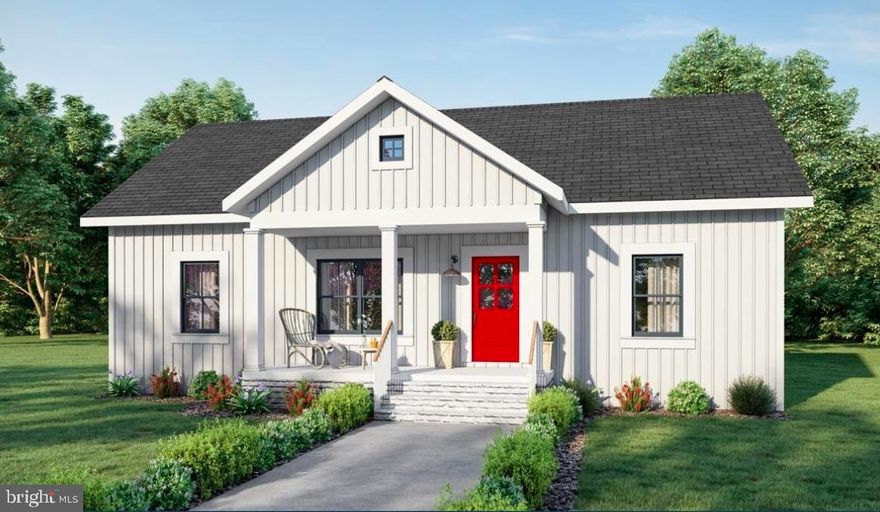 Welcome to Cedar Point East located 8 miles from Great Cacapon on RT9. Take a look at this 3 bedroom 2 full bath,  single story bungalow situated on 2.6 acres. The simple, charming, exterior of this 3-bedroom, southern country home plan features a cross-gable roof and vertical siding.  Step inside, and discover a great room that flows into the eat-in kitchen, where a dining table can also serve as a workspace for the kitchen.  The back porch provides a comfortable space to enjoy the surrounding landscape, grill, or dine outdoors.  The master bedroom occupies the right side of the home, and includes a 4-fixture bath and walk-in closet.  Bedrooms 2 and 3 are identical in size, and share the full bath that separates them.
. Located in a beautiful, quaint 9 lot subdivision which is heavily wooded for privacy and just a short walk from public Cacapon river access at the end of Hunters Camp Rd, just outside of the subdivision where there's a boat launch with a very peaceful setting for fishing, tubing, swimming or some relaxing downtime. This home will be open and inviting, all tile bathrooms, upgraded granite or quartz counters, ship lap and much more. Get in early and pick your colors and tops... Call today for more details and to schedule your private showing!