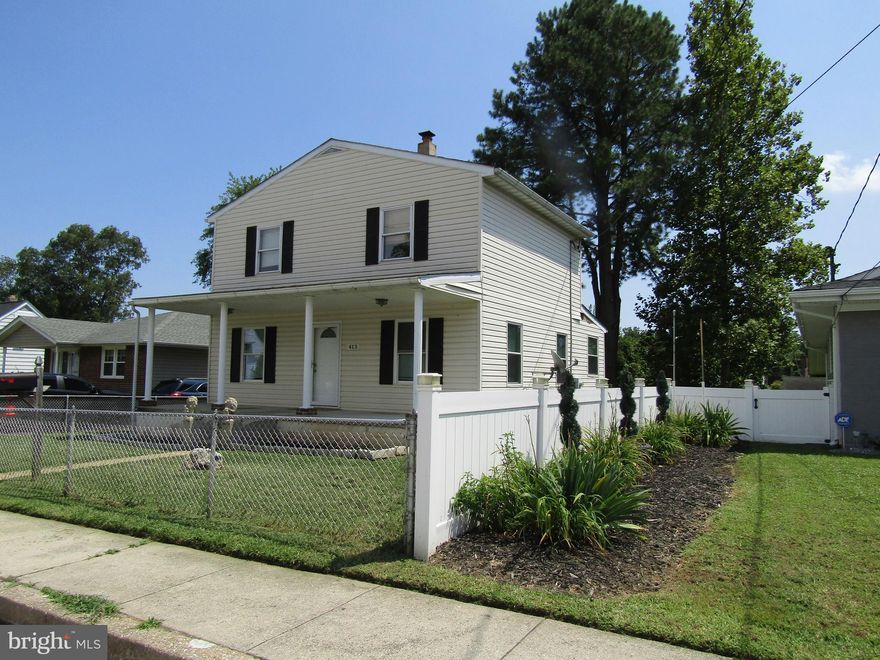 CHECK THIS OUT.  UPDATES INCLUDE NEW ROOF, NEW CARPET, FRESHLY PAINTED.  FULL FRONT PORCH LEADS TO  LIVING/DINING ROOM COMBINED.  ADDITIONAL DEN AREA, EAT-IN KITCHEN, WITH STAINLESS STEEL APPLIANCES , FULL BATH AND LAUNDRY AREA  ALL ON FIRST FLOOR.  UPPER LEVEL CONSISTS OF THREE BEDROOMS AND HALF BATH.  LARGE REAR YARD FENCED IN.  POSSIBLE OFF STREET PARKING.  ADDITIONAL STORAGE IN LOWER LEVEL. AVAILABLE IMMEDIATELY.