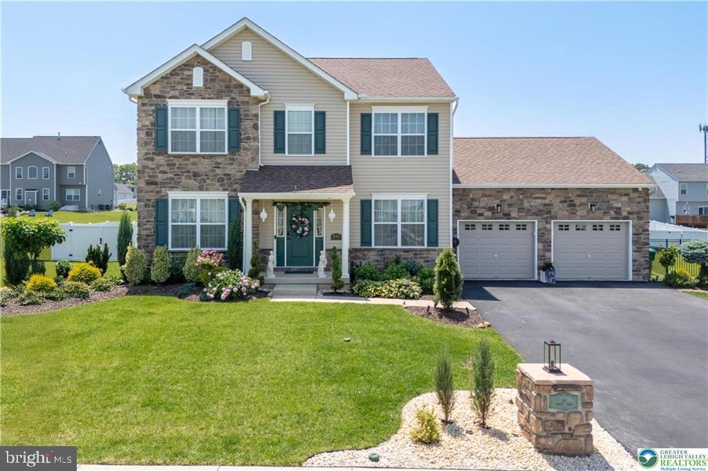 Welcome to a 4-year-old Kingston Traditional Home! A stunning 4 bedroom, 2.5 bath home. You’ll be greeted with an open foyer giving access to the office, glass French doors, powder room, dining room, and cozy living room for family gatherings around the gas fireplace. The chef’s dream kitchen is the heart of the home, featuring stainless appliances, Smart Tech gas range, LG Smart Craft Ice refrigerator & stainless-steel hood vent. Pendant lights, beige cabinetry, and ample granite counters make entertaining a breeze. A sunny KITCHEN NOOK is perfect for morning coffee, leading to the laundry room, laundry tub, cabinets, & Gas LG Dryer. Upstairs offers a spacious 4-bedroom layout. The primary suite includes a walk-in closet & private bath w/double vanity, standing shower, and jacuzzi tub. The hall bath includes a single vanity and tub-shower for added convenience. Enjoy the tankless gas hot water, gas heat furnace & AC w/central air purifier and humidifier. Whole-house water filtration system & wired Home Audio Sound System. The basement is ready to finish w/high ceilings, rough-in plumbing for a bath. French door egress to a flat fenced backyard w/prewired speakers and gas line setup for outdoor use. Enjoy spacious well-maintained LANDSCAPE! Unique driveway pillars offer access to a 2-car garage w/plenty of space for storage! Conveniently located near major routes, shopping, dining, medical facilities. Schedule your private showing today & make this exceptional home yours!!!