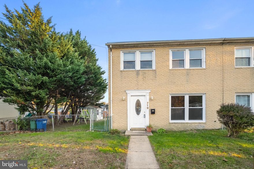 Welcome to 719 Edmund St in Aberdeen! These 3 bedrooms and 1.5 bathroom townhome is ready for you to see! Walk into the bright and open living room and continue into the dining/kitchen combo area. You can access the backyard from the sliding door and walk out onto the concrete patio. Laundry room and half bath located on the main floor for your convenience. Walk upstairs to 3 bedrooms and 1 full bath.
Fully fenced in backyard with concrete pad and shed, as well as smaller storage room. Large corner lot with parking in the rear of the property. Many upgrades in recent years: Roof (2019), HVAC (2021), Hot Water Heater (2021), windows and sliding glass door (2019). Convenient location, close to shopping and restaurants, I95, Rt40 and APG. Schedule a showing today! Sold "AS-IS". Professional pictures coming soon.