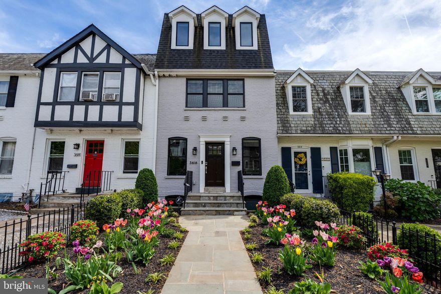 FULL SIZED TWO CAR DETACHED GARAGE. Welcome to this timeless and impeccably maintained rowhome in Burleith. Thoughtfully redeveloped by HAS Builders in 2018, this 5 Bedroom 5.5 Bath + ELEVATOR home has everything you could possibly desire within walking distance of Georgetown. Every bedroom has an en-suite bathroom. No expense was spared in this development and the materials go far beyond what you typically see with stunning crown molding and carpentry details in every room, genuine marble countertops and bathroom tile, designer wallpaper, and millwork coffered ceilings. The main level is perfect for entertaining with a living room, family room, dining room, and chef's kitchen all hooked up to the whole house SONOS audio amplifier system. The fully-finished walkout basement includes a separate kitchen, gym, and bedroom with an egress window and full bath. The home office of your dreams resides on the third floor with a private balcony and espresso bar.

Take in views of green parks and city landmarks on the stunning private rooftop terrace complete with an outdoor TV and gas fire pit. The home includes two balconies and a private backyard patio.

This home is one of only several in the neighborhood to have a true detached two-car garage complete with an electric charger. It can fit two full sized SUV's. Don't miss your opportunity to purchase this breathtaking home.