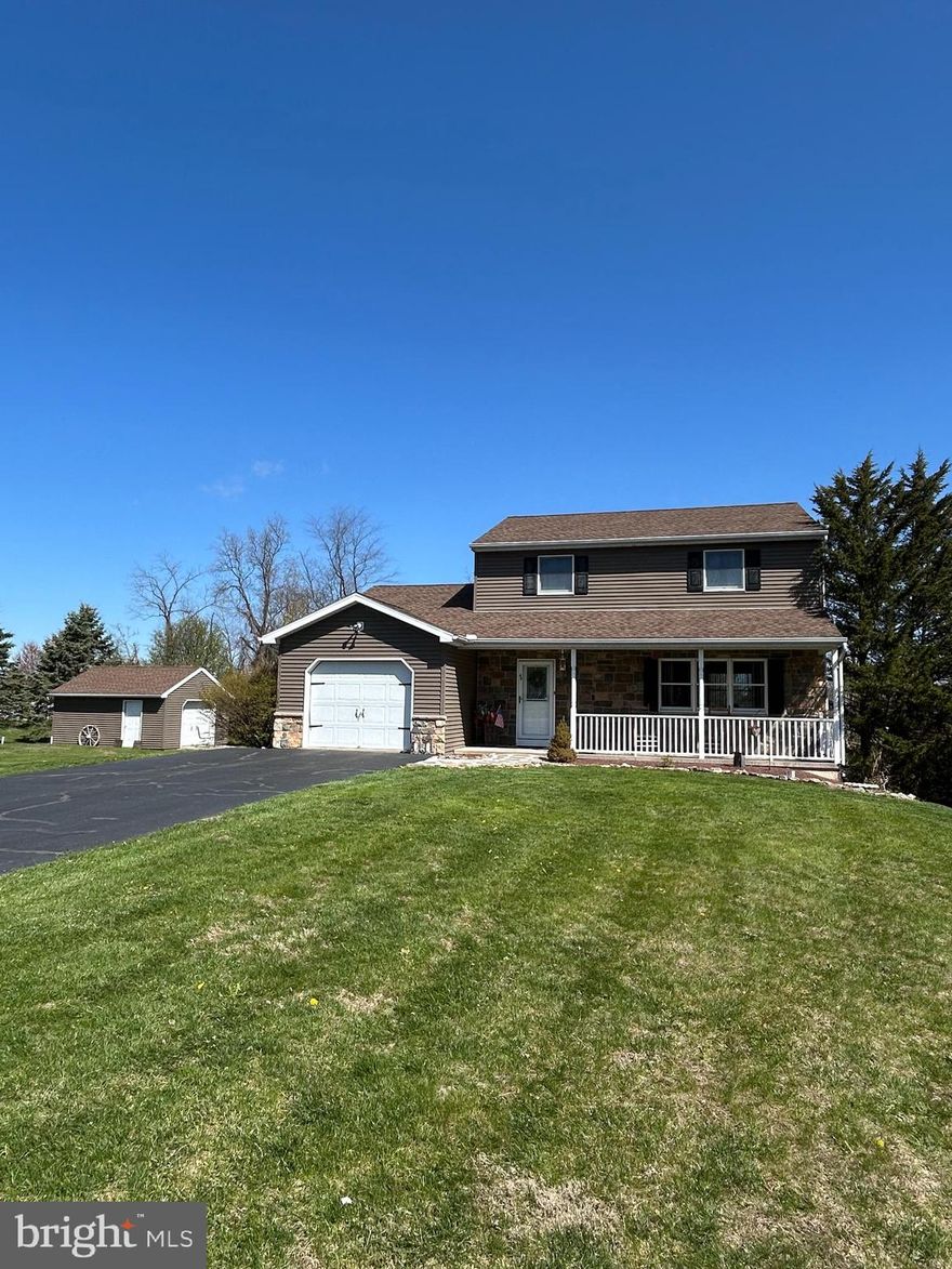 *Highest and best offers are due by Saturday 4/26 at 10 a.m.*  Welcome to serene living at 44 High View Lane in the Brandywine Heights Area School District!  Open the door of this well-maintained 2-story Colonial home on a peaceful, rural road in Mertztown and you will discover a spacious living room, a large kitchen with granite counter tops and backsplash and a dining area, a cozy room with a pellet stove, and a half bath.  There is an attached one car garage which can be accessed from the dining area.  The second floor features a large, updated bathroom and three generously sized bedrooms.  There is great potential to create additional living space in the unfinished, water-sealed basement which leads directly out onto the patio. There is even potential to add a bathroom with a shower drain in the basement as well.  This home sits on .9 acres, so there is plenty of room for outdoor entertaining, including on the wood deck, on the cement patio, and on the covered front porch.  The roof on the home was replaced and the shed was built in 2014; plus, the hot water heater is brand new and a generator was added in 2013.  This property is move in ready with so much to like.  Don't miss out!!