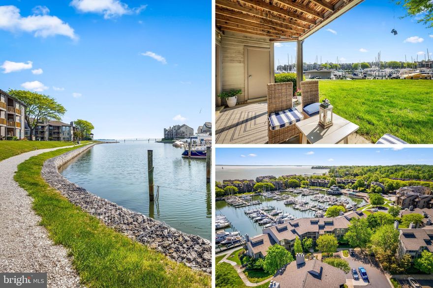 There is no lifestyle quite like life at the Villages of Chesapeake Harbour! Your coastal lifestyle awaits in this beautifully renovated main-level residence within the sought-after gated waterfront community of Chesapeake Harbour. Offering tranquil marina views and resort-style amenities just minutes from downtown Annapolis, this sun-filled home blends charm, comfort, and low-maintenance living. (Property can be adapted to be handicap accessible too!) Light pours through the open-concept living and dining spaces, anchored by a cozy shiplap-accented fireplace. The updated kitchen features tasteful granite countertops and backsplash, white bead board cabinetry, SS appliances, breakfast bar seating, a dedicated coffee station, and peaceful marina views right from the kitchen sink. Sliding glass doors lead to the private patio overlooking the marina with direct access to scenic waterfront walking trails, perfect for morning coffee walks by the water. The spacious primary suite offers patio access, a large walk-in closet, and a spa-like bath with a jetted soaking tub. A generously sized second bedroom features convenient access to a dual-entry full bath. Luxury vinyl plank flooring, crown molding, recessed lighting, and shiplap accents add warmth and coastal character throughout. Enjoy Chesapeake Harbour’s exceptional amenities, including a private beach, marina (with ability to rent a boat slip), multiple pools (one heated & one overlooking the Chesapeake Bay), tennis & pickleball courts, walking trails around the water, and the community restaurant and bar The Beacon... the perfect spot to grab an orange crush and a bite to eat after a long day on the water. Waterfront living awaits you!