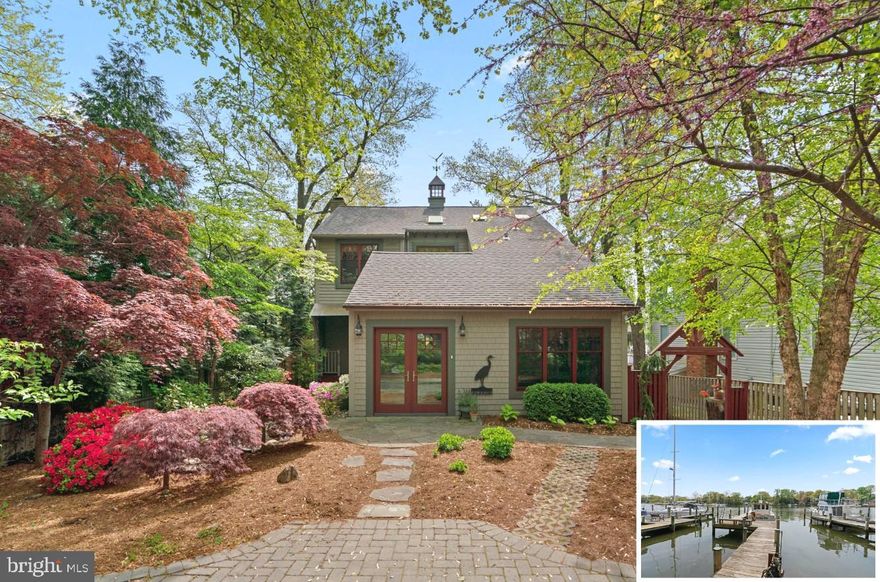 Nestled within Severna Park's coveted water privileged community of Manhattan Beach, this custom Arts & Crafts-style home is your chance to live the Chesapeake Bay lifestyle. Boasting over 2700 square feet of living space, this meticulously maintained home is thoughtfully designed and features three spacious bedrooms with two full plus one half bathrooms.

Your waterfront lifestyle awaits on a quarter-acre lot with 50 feet of direct water frontage. The property features a substantial 40-foot pier equipped with power and water, and it can accommodate larger boats with an 8-10 foot mean low water depth. Enjoy easy access to Dividing Creek and the nearby Magothy River for all your boating adventures. Relax with coffee in the mornings or wine in the evening watching nature surround you with Eagles, heron, fox and waterfowl. Inside, the updated, open-concept great room creates a welcoming atmosphere. The chef's kitchen is a standout with its Viking appliances and soapstone countertops – perfect for anyone who enjoys cooking and entertaining. You'll also appreciate the practical main-level laundry room and the spacious home office. Traveling upstairs, the primary suite is a true highlight, boasting beautiful water views and a private bathroom. Two additional comfortable bedrooms and an updated full hall bathroom complete the upper level. A full, finished lower level with tons windows, spacious living area with a cozy fireplace, wet bar area plus direct access to the rear waterside patio make entertaining a breeze. Pella Architectural windows and doors enhance the natural light, and hardwood floors add warmth and character. The yard is equipped with an irrigation system for easy maintenance. Living in Manhattan Beach means enjoying fantastic community amenities, including a clubhouse, playground, boat ramp, private beaches, and boat storage. Severna Park Blue Ribbon Schools. Easy commuter access via major highways & BWI Airport. Schedule your private tour today and enjoy waterfront living this summer!