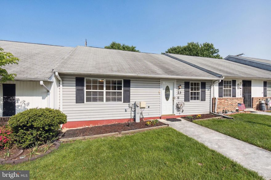 This is a fantastic opportunity to own in the idyllic Cherry View Park 50+ Community. This well-maintained and cared for 2 bedroom, 2 full bath unit has an additional room that can be used as a sunroom, office or den, with egress to the back outdoor space. This unit has been freshly painted and features hardwood floors throughout including the hallways and bedrooms.  The galley kitchen has plenty of countertop, ample cabinetry and pantry space, and a writing desk.  The kitchen features white appliances, a smooth-top electric stove, refrigerator, and dishwasher with tiled flooring.  Adjacent to the kitchen is the dining area which continues into a spacious living room with ceiling fan and hardwoods. The additional room has plenty of windows to allow for natural light and houses a dedicated furnace closet with additional storage area.  Each bedroom has a ceiling fan with sizeable windows, and generous closet space.  Both full baths have tiled flooring, while the main bath has a shower/tub combo, the second bath has a walk-in shower.  There is a full-sized washer and dryer in a dedicated closet. The additional room provides egress to the back patio and extended lawn area.   New roof and gutters installed 2022-2023.  The community is nestled in an ideal location in Laurel --with walking paths and a club house that provides a venue for gatherings and activities and it is near shopping, dining, and entertainment within Laurel and neighboring venues.  Schedule your showing TODAY!