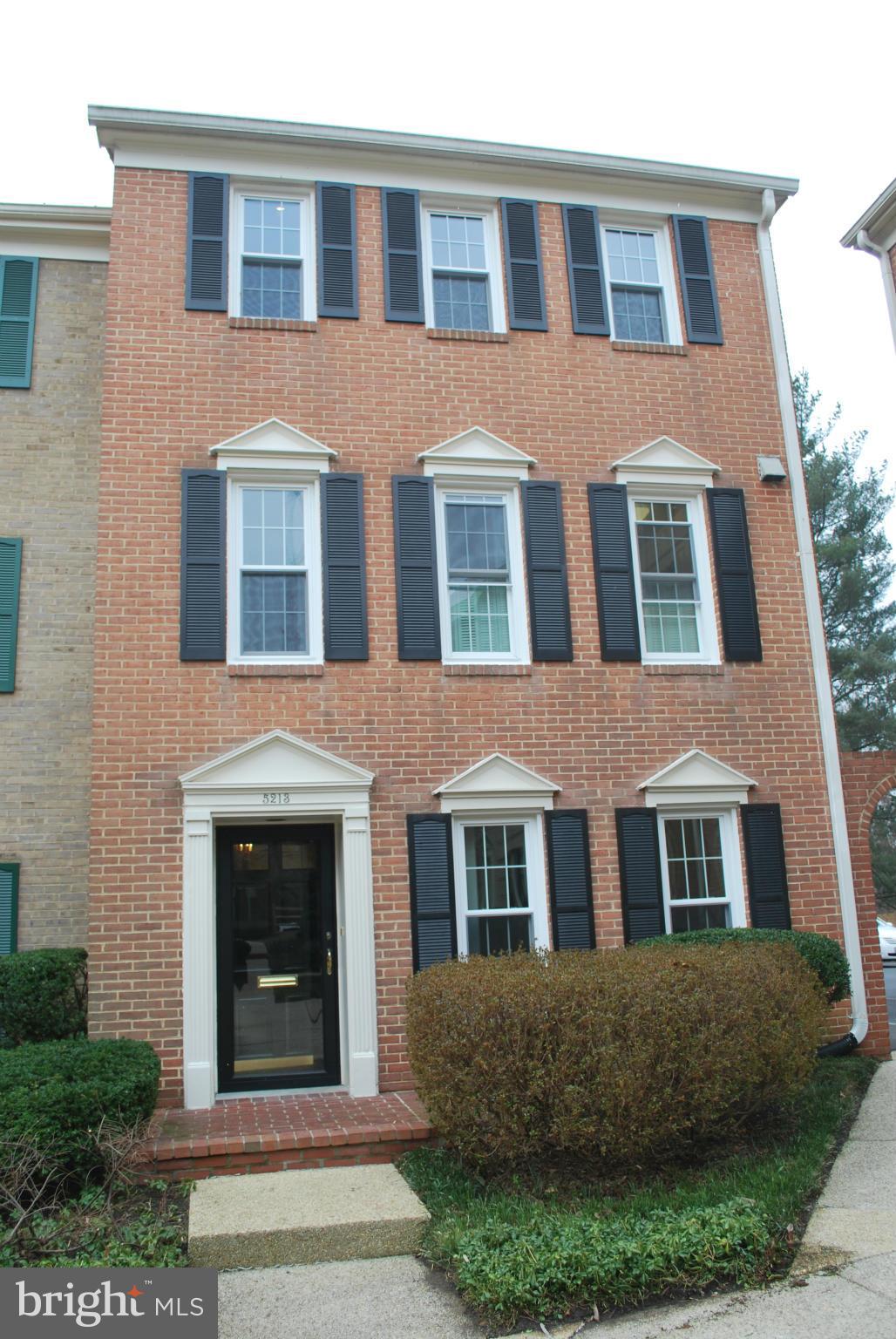 Beautiful full of light 3BR/3.5BA end unit townhouse in fab Westwood Mews. Wall to wall carpets in bedrooms and den. Hardwood floors LR/DR. 2 wood burning FP's & private fenced patio. 2 assigned parking spaces. Private access to Crescent Trail, min to shopping, bus, DC and Bethesda. Housing choice applicants welcome. A MUST SEE!