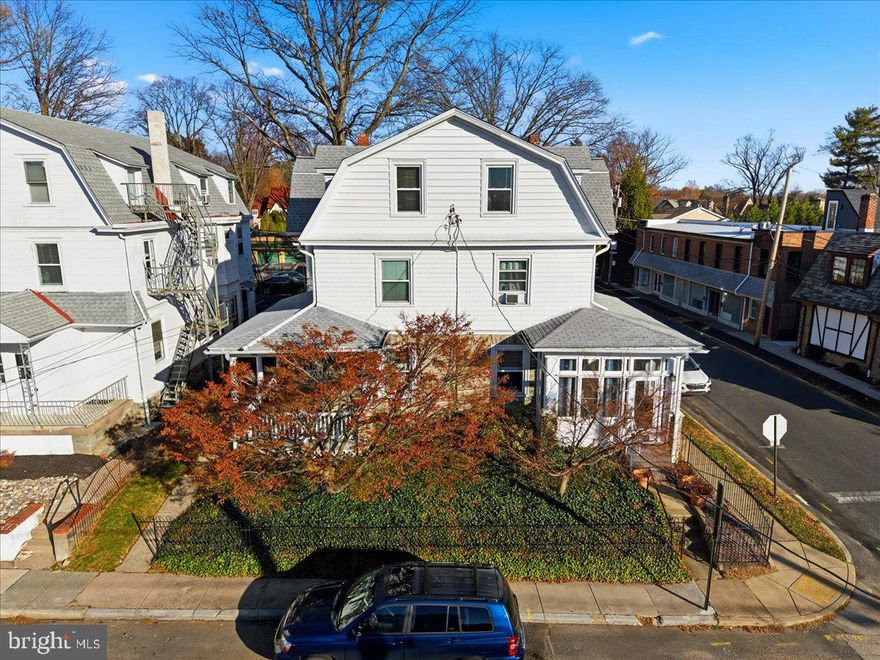 Turnkey, 5-unit apartment (4 apartments and a 2-car garage) in a prime location of Jenkintown Borough with upside potential, where you could live in one unit while collecting rent and pay the mortgage from the other 3 units and garage!. Except for water, all units have separate heat and separate utilities. Also has coin operated laundry in the basement for extra income. This property has been well maintained over the years, and just recently had a new hot water heater, new front section of the roof, 10-year-old main roof, new powder room in one of the first-floor apartments, and all newer windows throughout. All hardwood floors throughout and original wood trim throughout. The first-floor apartments are 1-bedroom apartments, and the 2nd floor apartments are 2-bedroom apartments on two floors, and the detached garage is a large 2-bay garage. Also, off-street parking for tenants. All long-term tenants that would like to stay are paying well under market rents. Upside potential to bring rents up to current market. Located in downtown Jenkintown Borough and is walking distance to many restaurants and stores. Also, close to routes 611, 73, the PA turnpike, The Maintenance man is willing to continue maintaining the building.