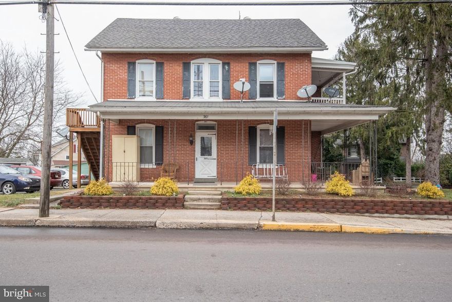 An all brick 5-unit residential apartment w/3,831 sq. ft. & parking lot on quarter acre lot. 2 units on main level, 2 on second level, 1 on 3rd level; all units have 2 bedrooms (privacy violation with 2nd bedroom); full bathroom & full kitchen in each; each unit has own updated elec. meter w/ 100 amps (600 total to building); some have laundry hook-up; oil fired radiator heat for 4 units (third level has elec. baseboard); covered front & back porch; good roof; public water & sewer; easy rent location; corner lot; parking area; well maintained w/ low maintenance exterior; approx. $37,500 annual income (modest rent); all have tenants; total taxes approx. $5,455.