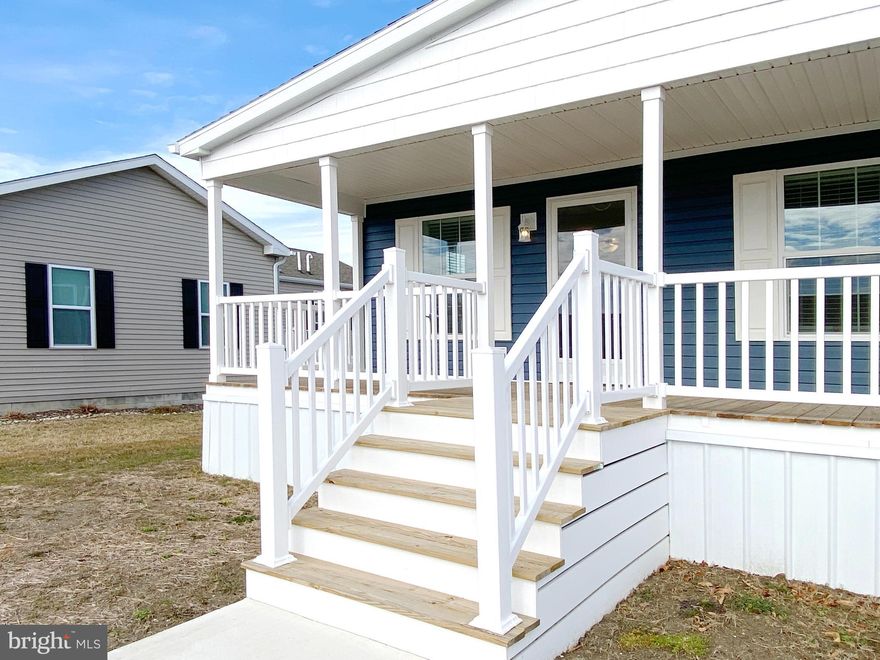 Beautiful Brand New 3BR Home in 55+ Sussex West. Contemporary style and built on energy efficiency and sustainability, our smarter beach homes focus on open floor plans, large windows, charming details and high-end finishes. Find luxury vinyl plank throughout, spacious living/dining/kitchen areas, gourmet kitchens with islands, beautiful stainless-steel appliances featuring natural gas cooking to keep the chef happy. Other features include pendant lights and recessed lighting, deep sinks, sparkling backsplashes, and generous primary bedrooms with huge walk-in closets and ensuite baths. Utilize the two additional guest rooms as your home gym, office or crafting space. Additional full bath and handy laundry/mud room complete the floor plan. These homes have a one car garage and off-street parking for two cars. Explore Sussex West, an active adult community with mature trees and amenities that include a beautiful clubhouse, heated indoor pool, dog park, pickle ball and shuffleboard (coming in 2025), bocce ball court and a horseshoe pit. Snow removal and recycling are included with your land lease, and you will enjoy community sponsored events and an onsite management team. Live a short drive to tax-free outlets, unique shops, world-class restaurants, and only five miles from the shops on Lewes’ Second Street. Perfect as your summer getaway or as your year-round residence, live your life in Sussex West, and live close to all that life in Delaware has to offer.

Our Land Lease Amenity Package Includes:
Clubhouse
Weekly Activities & Monthly Events
Indoor Salt-Water Swimming Pool w/Chair Lift & Shower Facility
Neighborhood Newsletter
Dog Park
Bocce Ball Court
Horseshoe Pit
Lewes to Georgetown Trail Access
Off Street Parking
Pets (2) Welcome
RV Storage (Fee)
Covered Mailboxes
Street Lights
Snow Removal
Clubhouse Rental
On-Site Management & Maintenance
On-site Sales Office with Home Listing Service
State-of-the-Art Security Camera System
Pickleball & Shuffleboard – Coming This Year