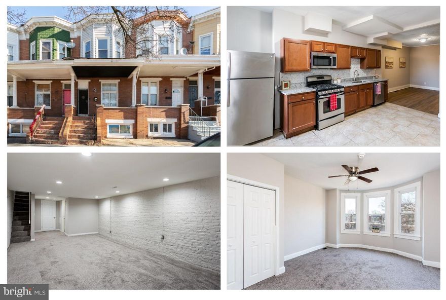 Turn onto The Alameda and you’ll be instantly captivated by one of Baltimore’s most charming streets, defined by inward-facing porch-front homes thoughtfully separated by a tree-lined stretch of green unlike a typical City block. 2733 The Alameda is a newly remodeled, spacious three-level home offering an incredible opportunity for homeowners and turnkey rental seekers alike! Entering from your quaint covered front porch, you’ll be wowed by the intricate patterned walls in the entryway. The main level is guaranteed to impress with its light-filled open floor plan boasting a gracious living room, gourmet eat-in kitchen with pantry, main-level bedroom, and half bathroom! Upstairs you’ll find three generously sized bedrooms, each with abundant closet space, and a well-appointed hall bathroom with modern vanity and tub/shower combination. Two floors below, a large finished basement with a full bathroom and storage room offers an array of options – use it as a home theater, den, home office, guest quarters, home gym – the sky’s the limit! Craving warm weather? Your private, fenced rear patio offers the perfect place to enjoy some fresh air and host a cookout this Spring! Or,  transform the patio into your own private parking pad; the alley can easily accommodate vehicle access! The home was significantly improved in late 2025 / early 2026 and features countless enhancements including a brand new roof, sleek LVP flooring, new plush carpet on the second level and in the finished basement, a fresh coat of paint throughout, and a reimagined kitchen with a stylish new backsplash, expansive granite countertops, new stainless steel appliances, and a new garbage disposal. HVAC updated in 2023! The many upgrades provide peace of mind to both homeowners and investors looking for a move-in-ready rental. And with similar nearby rentals leasing for $1,950 - $2,003 per month (See 1742 Montpelier St – 4 bedrooms, 2 full bathrooms, rented for $1,950. See 1719 E 31 St – just 3 bedrooms, 2 full bathrooms, rented for $2,003 per month), this home is a win for any buyer! Located just 2 blocks from Baltimore’s treasured Clifton Park which features an 18-hole golf course, tennis courts, public pool, and more! Just 1.7 miles to a Safeway grocery store. What more could you ask for? Don’t let this one get away, schedule a showing today!