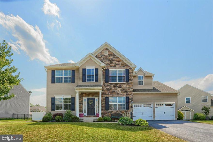 This beautiful 4-bedroom, 2.5 bath home (Keystone Homes Jordan model) located in the desirable Carriage Park neighborhood is the one you’ve been waiting for! No HOA. Palmyra Area School District. Boasting 2,452 sq. ft. above grade, plus an additional 840 below in the newly (2020) finished basement, which features vinyl plank flooring throughout and a potential 5th bedroom with closet and egress window. The first floor features a two-story foyer and 9 ft. ceilings, hardwood floors, lots of natural light, a large kitchen with island and space for eat-in, dining room, living room, family room with gas fireplace, office, powder room, and a laundry/mud area with entrance from the two-car garage. Upstairs, you’ll find a large master suite with a newly renovated (2021) bathroom featuring a porcelain tile shower and a soaking tub, plus a large walk-in closet. Three additional spacious bedrooms, each featuring closet organizer systems, and an additional full bath complete the second level. Relax in the flat, private back yard with stamped concrete patio, 6 ft. high white vinyl privacy fence, and large shed, or walk to the local ice cream shop and restaurants. You don’t want to miss out on the opportunity to call this home yours! Showings to begin Friday 6/25 at 6pm
