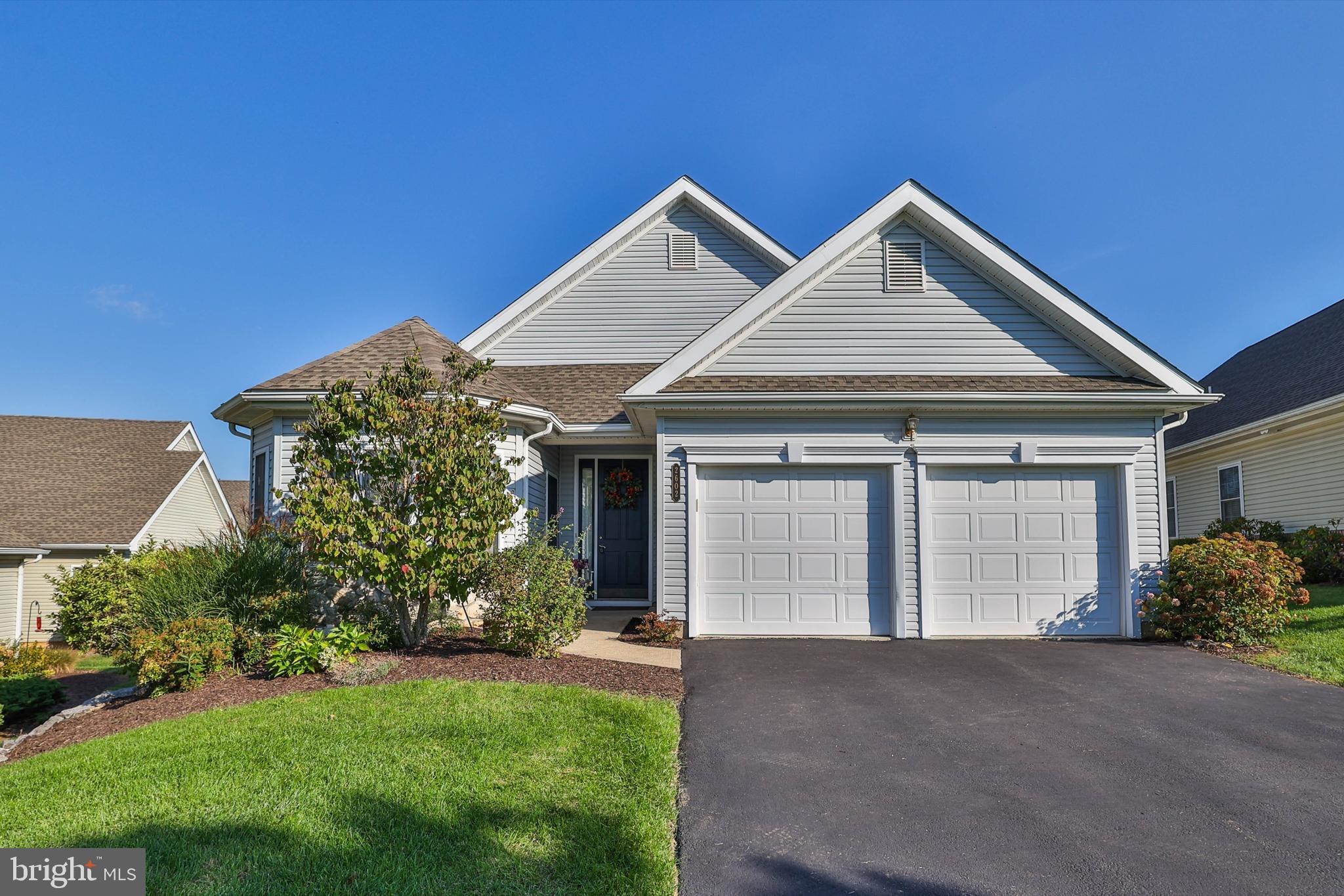 Are you ready to enjoy the easy living of an over 55+ Community? This Bright and Cheerful house with a a free flowing floor plan with 2 bedroom Ranch in Wild Cherry Knoll is the place to be! With over 1800 sf this house offers 2 bedrooms, 2 Full Baths, Formal Living Room, Dining room, Eat-In Kitchen, & Family room. The Primary Bedroom has a tray ceiling and a wonderful Bathroom with a Soaking Tub. Off the Kitchen is a trex deck to enjoy your morning coffee. The Kitchen is delightful with tons of Cabinets, all SS appliances, and a Large Center Island. There is a 2 Car Garage, Gas Heat, and Walk in Closets! The Gated Community is beautiful in a Park Like Setting with a Clubhouse complete with Gym, & Library, Heated Pool, Tennis Court & Pickle ball. Come see for yourself you will love it!