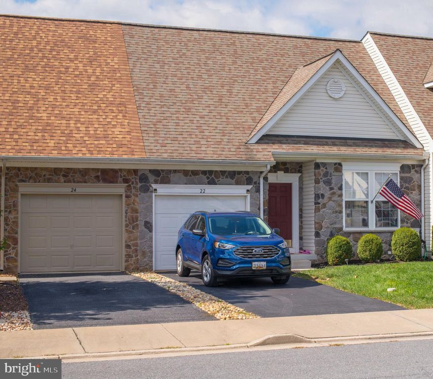 Welcome to this 55+ community and welcome to this beautiful home. This two level villa features 2 bedrooms and 3 full baths. You get an over-sized living room with an optional dining area and views of the mountains. The kitchen features white cabinetry, matching appliances, and plenty of counter space. Also, there is a raised counter for bar stool seating. You get a screened-in back porch that is elevated above the other houses providing you with a most amazing view of the mountains. The master bedroom is spacious and the master bath features dual vanity sinks and a walk-in shower. Also, on the main level is a dedicated laundry room and secondary bedroom with a full bathroom in the hall. Downstairs you get another full bath, a fully finished basement area with ample space that could be used for a second living room, Theater or many other uses, and there is an unfinished space for storage. A short walk or drive to the back of this community will bring you to Maple Run Golf Course. Drive your golf cart from the house and meet up for a day of golf. Restaurants and Shopping in historic Thurmont are just a few minutes away. Try the scenic Trolley Trail for getting your steps in while taking in the views.