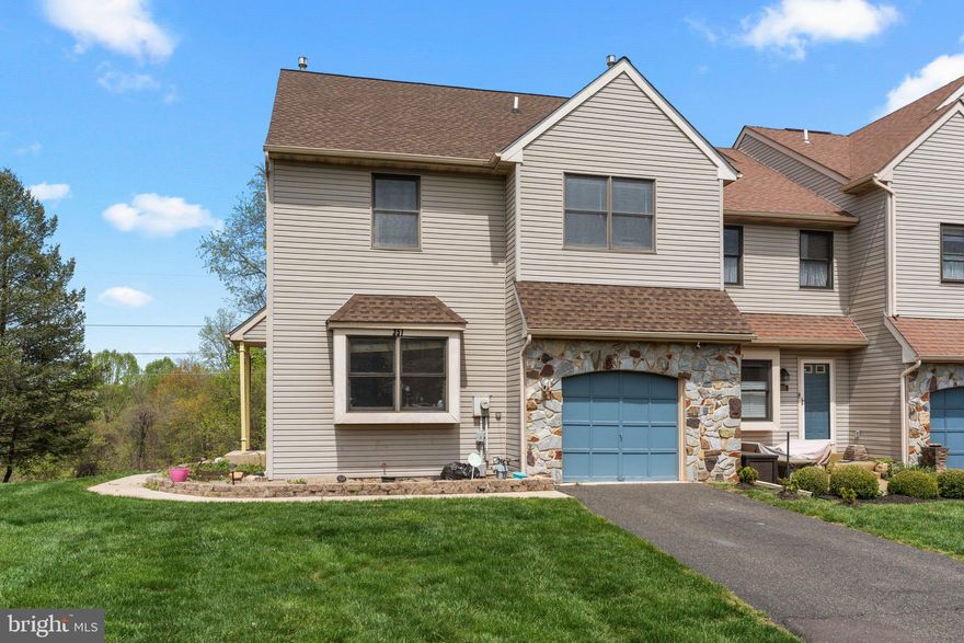 Located in the desirable Ridings of Northampton community within the Council Rock School District, this meticulously maintained END UNIT townhouse on a CUL-DE-SAC street offers great space and functional living spaces.​The bright 2 story foyer welcomes you into the home .As you walk through the home you will notice an open Floor Plan that Seamless flows between the family room, dining room, and living room, featuring a cozy wood burning  fireplace and access to a private deck—ideal for grilling, relaxation, or morning coffee. The kitchen was updated with stainless steel appliances, quartz countertops, shaker-style cabinets with under-cabinet lighting, and a convenient breakfast bar.Three generously sized bedrooms on the second floor, including a master suite with a walk-in closet, sitting area, and private bath and additional full hall bathroom.The WALK OUT FINISHED BASEMENT offers expansive space with  ample storage, a laundry room , and a versatile bonus room suitable for an office or study area.The fenced in yard backs to some open space ensuring privacy when enjoying on the patio or entertaining guests in the back yard. All this and conveniently  located near shopping, dining, public transportation, and major highways. Roof replaced in 2023,HVAC replaced 2024, Hot water tank 2024.** PROFESSIONAL PICTURES COMING SOON **