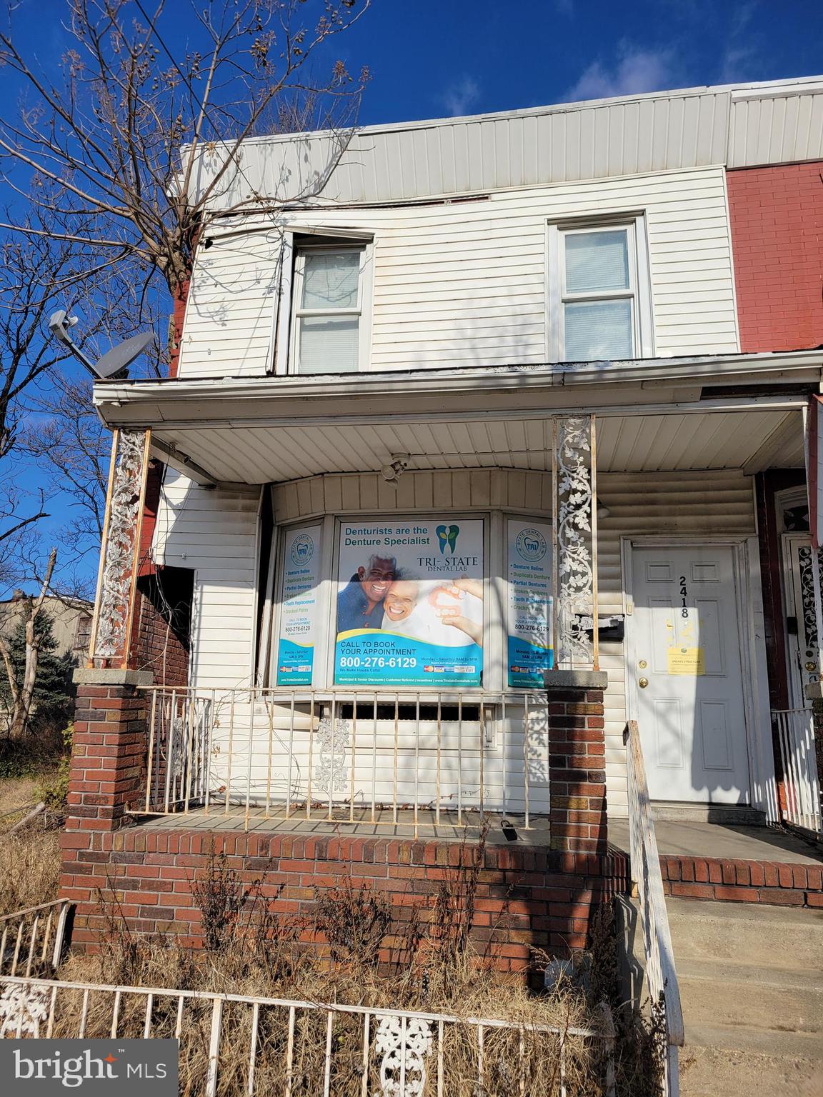 Investor Alert!! Duplex, 2nd floor has 2 bedroom apartment, 1st floor was a former dental office, could be used as commercial again or made into 1 bedroom apartment! Income generator, walking distance to Subaru Park Soccer Stadium! Covered front porch, rear yard, tree growing through front porch/side causing structural damage, needs addressed, being sold in as-is condition.