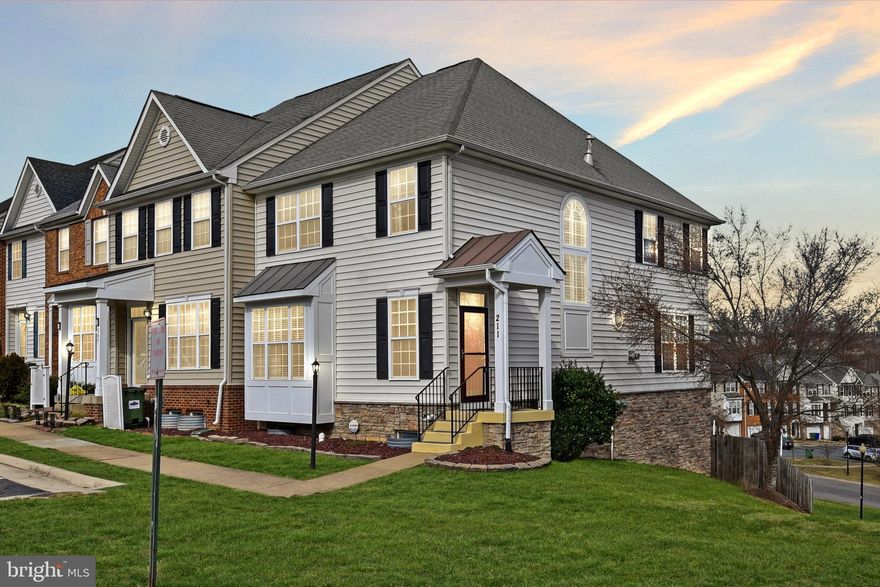 Welcome Home. Beautiful, light and bright 3 Level, End Unit Townhouse, with 3 bedrooms, 3.5 bathrooms, hardwood floors, gas fireplace, deck and fenced in backyard. Walking in you will see the open family room area with hardwood floors on the entire main level, large kitchen with island and pantry, plus  space for a table, lots of windows and a gas fireplace, from the kitchen you can step out to the deck overlooking the community. On the upper level there are 3 bedrooms and 2 full bathrooms, including a large owners bedroom with his and her walk-in closet and attached owners bathroom, offering double sinks, soaking tub and shower. The basement features a large rec-room and 2 bonus rooms in the basement, which can be used as office, den or 4th and 5th bedroom.  New HVAC System and New Hot Water Heater.