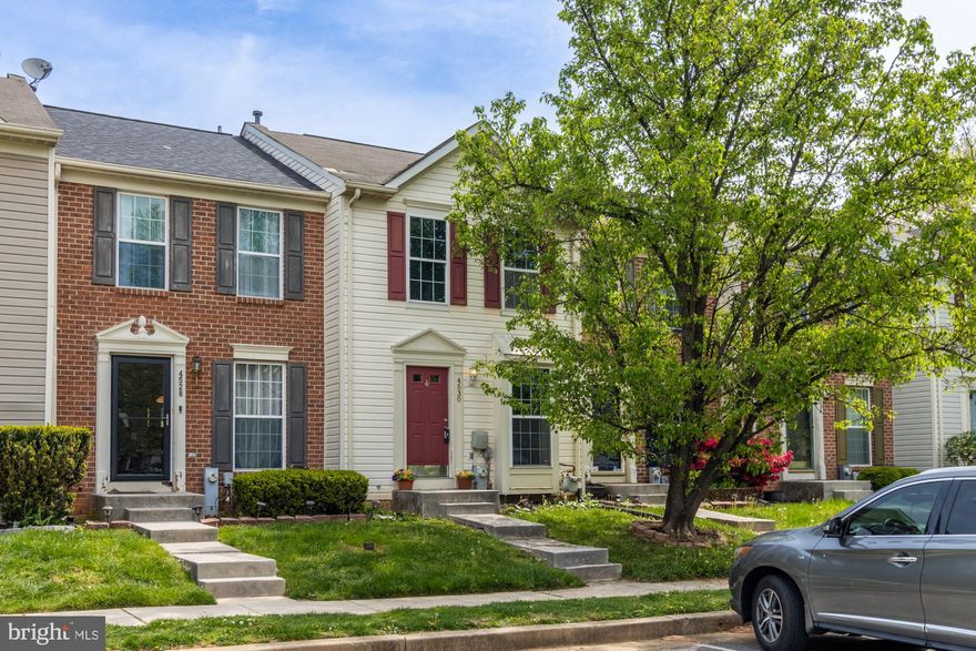 Professional Photos will be uploaded Friday afternoon. 
Welcome to 4530 Donatello Square  a 2-bedroom, 2-bath townhome in the highly sought-after Village of Painters Mill! This light and bright home offers fantastic commuter convenience with easy access to all major routes. Includes new carpet and water heater replaced 4/1/24. HVAC less than 3 years old.  Inside, you’ll find  the finished basement includes a full bath, offering additional living space and flexibility as well as a full walkout to a level backyard and a woodburning fireplace. Fireplace is being conveyed as is since current owner never used it. Laminate flooring in the living room makes for easy maintenance.  Deck needs TLC and will convey as is. Dishwasher as is