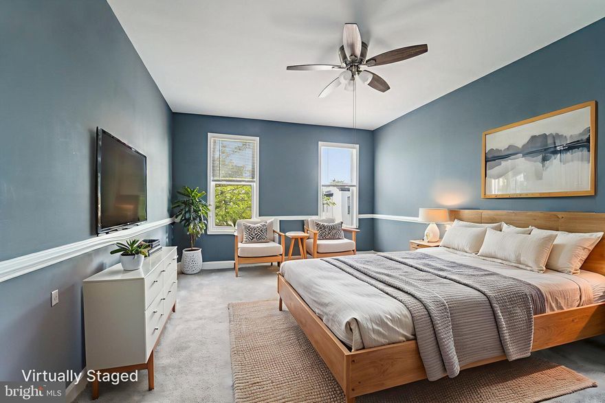 Welcome to your new home ! 
Nestled in the vibrant Broadway East section of Baltimore City, this charming corner property offers a perfect blend of modern convenience and timeless appeal. Recently renovated, this home boasts a light-filled living room that serves as an inviting space for relaxation and entertainment. The upper level features a conveniently located full-size washer and dryer, adding a touch of luxury to everyday living. Situated just a 7-minute commute to Johns Hopkins Hospital, this residence is ideal for healthcare professionals or anyone seeking proximity to one of the city's premier medical institutions. With easy access to public transportation and nearby parks, this home combines urban living with the serenity of green spaces, making it an exceptional rental opportunity in a sought-after location. (virtual Staging)