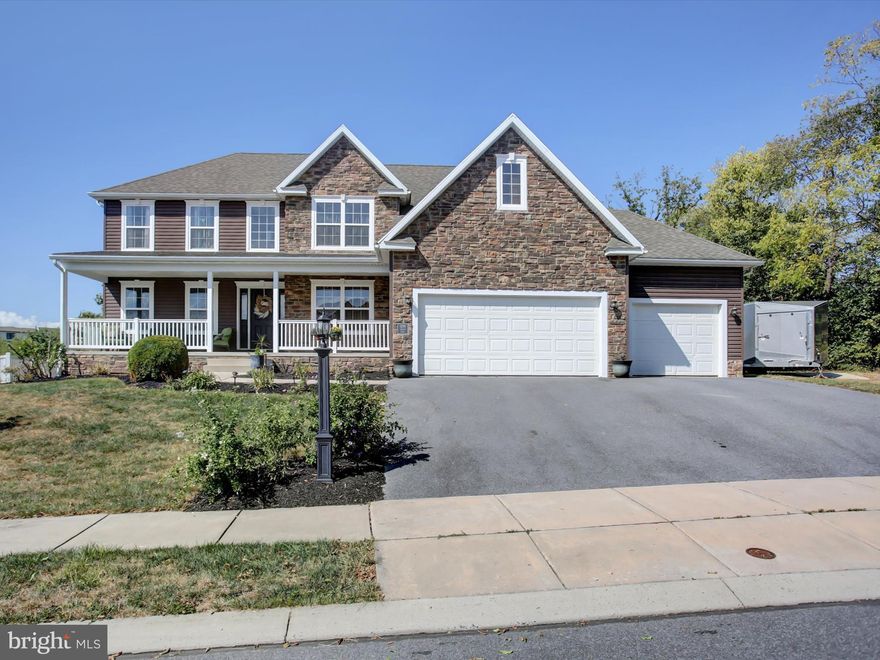 Step onto the inviting front porch; into a well maintained, spacious and comfortable home, nestled within the peaceful and friendly community of Heritage West Estates in Greencastle. This 4000 sq. ft. , 5 bedroom, 3.5 bath residence, offers a blend of function and open-space living area, and designed for new owners that love to live and entertain.
Considering, as in most homes, the kitchen is where gatherings begin.  1299 Divinity Drive offers a newly designed and upgraded Gourmet Kitchen featuring stainless steel appliances, entirely new(er) custom cabinets and additional cabinets for storage, granite countertops, ceramic tile floor, large eat-at island, a perfect spot for morning coffee or casual conversation.  The open layout flows seamlessly into  the main living areas, where abundant natural light from the two story windows in living area create a warm and inviting atmosphere.  
The second floor is complete w/4 Bedrooms.  The large primary suite offers tray ceilings, walk-in closet, primary bath with soaking tub, walk-in shower, water closet and double vanity. Three additional  bedrooms on second floor, and a full bath are located at the top of the stairwell,  overlooking the living space below.
The completely finished basement is a true entertainment hub, offering endless possibilities for fun, relaxation or a work-out!  Host game nights, watch movies or simply gather with friends at the custom kitchenette and bar.  Its the ideal space for creating lasting memories. Basement also features 1 bedroom (w/egress window), a full bath with walk-in shower, gym space and storage area.  
Outside, the property has a large patio offering room for entertaining or serene mornings in private. The sports court is up to imagination, depending on interest. To the left of the property, tall mature  trees line the property.  Extending beyond the back property line, mature trees grow as well.  Truly, an inviting backdrop for outdoor enjoyment.  The spacious 3 car garage is true to size w/plenty of room for vehicles, hobbies and storage.
Move to Greencastle, where well-regarded neighborhoods and community are celebrated for it’s family-friendly atmosphere.  1299 Divinity Dr is close to local amenities like charming local shops, two grocery stores, the GA school district, and outdoor activities.  Minutes away from 3 exits to interstate 81 north or south bound. 
This isn't just a house; it is the foundation for your family's next chapter, offering space, style and a sense of belonging in on of Pennsylvania's desirable communities.