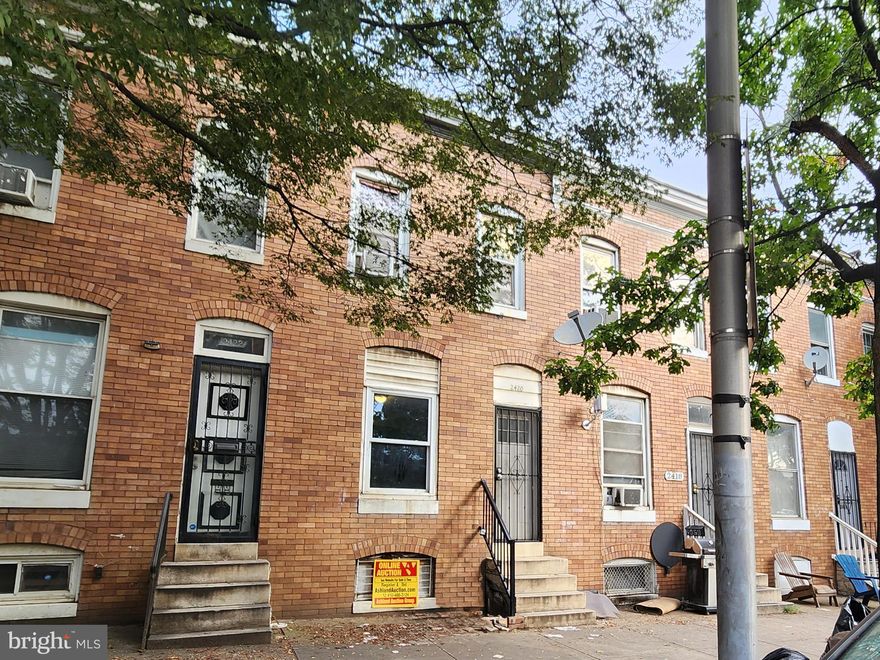 ONLINE AUCTION: Bidding begins 11/12/2025 @ 11:00 AM. Bidding ends 11/14/2025 @ 12:45 PM. List Price is Suggested Opening Bid. Deposit: $7,500.

Situated in Southwest Baltimore’s Millhill neighborhood, this property benefits from proximity to Westside Shopping Center, offering grocery and retail options, and Carroll Park, a prominent green space featuring athletic fields, a skate park, and a golf course. Offers convenient access to Wilkens Avenue, a major traffic corridor facilitating straightforward travel to surrounding parts of Baltimore. This property is vacant.