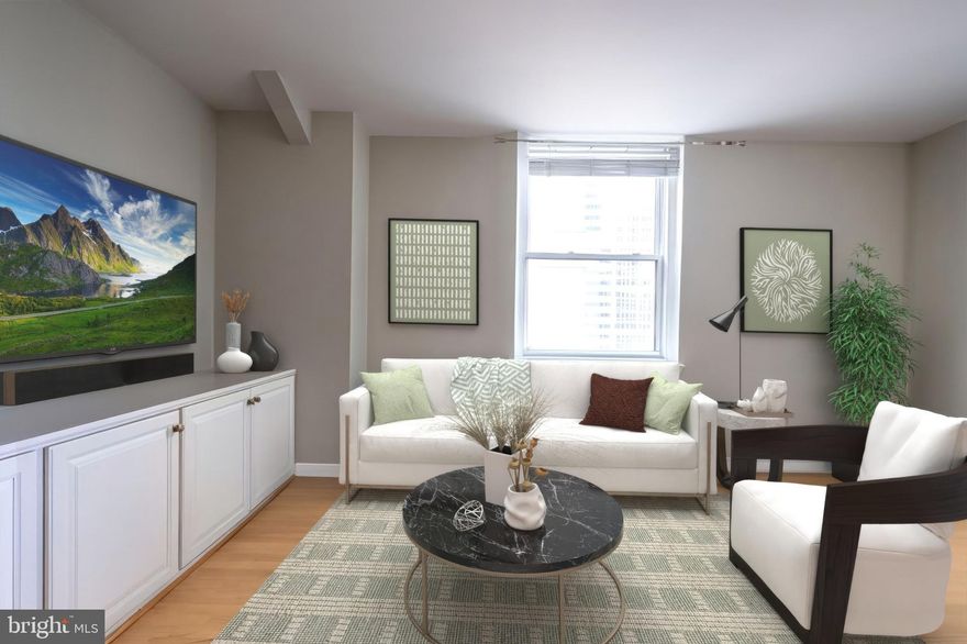 Experience luxurious living at its finest at the Packard Grande! This STUNNING TWO-BEDROOM, TWO-BATHROOM condo is an upgraded, sun-drenched CORNER UNIT that offers everything you’ve been searching for and more. The spacious bedrooms are designed for comfort and feature CUSTOM CLOSETS for additional storage, ensuring a clutter-free environment.
The thoughtfully designed kitchen is a chef’s dream, equipped with HIGH-END STAINLESS STEEL APPLIANCES, extra cabinet space, BREAKFAST BAR and a convenient, added pantry for all your culinary essentials. Upgraded recessed lighting throughout the unit creates a warm, inviting ambiance, enhancing the overall elegance of the home.
This condo also boasts a range of modern amenities to make your life easier and more enjoyable. Enjoy the convenience of IN-UNIT LAUNDRY, and take advantage of the building's exclusive features, including a STATE-OF-THE-ART FITNESS CENTER, a well-equipped conference room, a stylish party space perfect for entertaining, and A ROOFTOP DECK that offers UNPARALLELED VIEWS of the city.
The location is second to none, offering breathtaking city vistas and easy access to the area's vibrant arts scene and nightlife. The 24-HOUR CONCIERGE AND DOORMAN SERVICES provide an added layer of convenience, ensuring you have everything you need at your fingertips.
For those with vehicles, discounted VALET GARAGE PARKING is available just across the street. Just minutes from Jefferson and Penn Hospitals. Don’t miss out on the chance to live in one of the most sought-after addresses in the city—schedule a tour today!