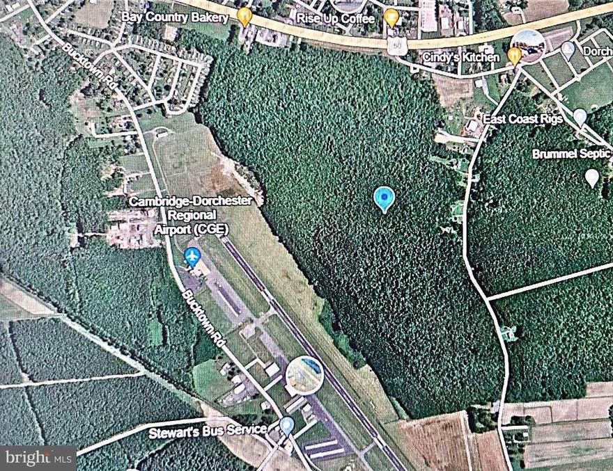 Opportunity awaits with this 58.66+/- acre parcel Zoned Light Industrial near the Cambridge-Dorchester Regional Airport & Hyatt Regency Resort!  Preliminary Perc Approved.  Less than 15 minutes to downtown Cambridge and a Public Boat ramp to access the Choptank River & Chesapeake Bay.   Buyer to do due diligence with Planning & Zoning. Height Restrictions due to distance to Airport.