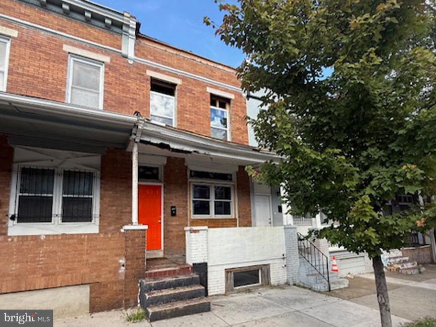ONLINE AUCTION: Bidding begins 11/4/2025 @ 11:00 AM. Bidding ends 11/6/2025 @ 11:20 AM. List Price is Suggested Opening Bid. Deposit: $5,000.

Two-story, porch-front townhome in Baltimore’s Darley Park neighborhood, a framed shell ready for renovation, believed to be vacant. Short distance to Clifton Park, Lake Montebello, and Johns Hopkins University. Major traffic arteries: Harford Rd and Belair Rd.