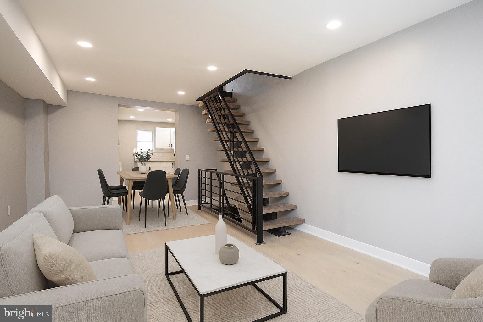 Introducing 1725 W Thompson St., a this 1800 sq. ft., 4-bedroom, 3.5 bathroom high-quality newly renovated home nestled on a serene block in Francisville. Offering convenience with easy access to Center City, I-95, I-76 and South Jersey. Step into the open concept living area adorned with stunning engineered hardwood floors. The kitchen boasts custom cabinetry and stainless steel appliances. Step out from the kitchen to a fenced-in private backyard, ideal for gatherings with loved ones. The second floor welcomes you with two bedrooms featuring ample closet space, a laundry room, and 2 full bathroom Ascend to the master suite where an expansive bedroom, and spa-like bathroom with a double vanity await. Walk across the master bedroom and be met by massive walk in Closet with built in shelving. The basement, with an open floor plan, includes a half bathroom and the flexibility for an optional 4th bedroom or office space. Contact the listing agent for further details and to schedule a viewing of this exceptional home.