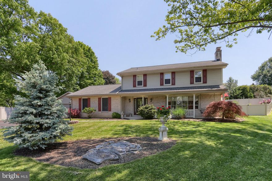 Welcome to 321 Concord Court, located in the Derry Township School District and situated on a .43 acre cul-de-sac lot. Offering approximately  3,716 square feet of finished living space, this 5-bedroom, 3.5-bath home provides a functional layout with a blend of comfort and convenience. Interior features include hardwood, laminate, and carpet flooring, crown molding, skylights, and two fireplaces. The formal living room offers built-ins and a wood-burning fireplace with mantel, while the family room features a corner gas  fireplace and natural light. The kitchen includes granite countertops, gas cooking, ample cabinet and counter space, and appliance garages. Adjacent to the kitchen is a spacious dining area with a cathedral ceiling. The main-level primary suite includes a walk-in closet, double vanity, soaking tub, and walk-in shower. Main-floor laundry adds convenience. Upstairs you’ll find four additional bedrooms, 2 full baths, and extra closet space. The finished lower level provides additional flexible living space suitable for a variety of uses. Additional features include an oversized attached 3-car garage with storage space, workshop area, and rear access for lawn equipment, as well as vinyl fencing and a concrete patio. Conveniently located near Penn State Health Milton S. Hershey Medical Center, shopping, dining, entertainment, and major commuter routes.