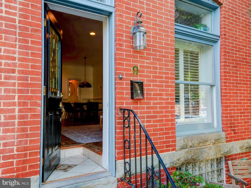 NO SHOWINGS FRIDAY 5/7 and showings ONLY 11am-1pm Sat 5/8. NO SHOWING RESTRICTIONS ON SUNDAY 5/9. This sweet little enclave at the northeast corner of Patterson Park is the place to be. 9 N. Linwood is filled with character and charm and has an extended footprint which means you can get everything you are looking for: 3 upstairs rooms above grade with 2 full baths, a main level powder room, a large kitchen with island, many cabinets and a pantry,  a  bonus room/family room with gas fireplace  on the main level just off the kitchen, plus a finished basement, with great storage and a full laundry room. The kitchen has granite counters, exposed brick, and a JennAir gas range. All appliances are stainless. The 2 full baths on the second level have both been renovated and are beautiful. All three upstairs rooms have good closet space. The home presently has a lovely enclosed courtyard with pavers and plantings, but it could potentially be converted to  small parking pad (please evaluate fully before making an offer). This home has maintained so much original charm and has a warmth and functionality about it that you will love. This location is 1/2 bock from Patterson Park and Patterson Park Public House. It is very close to bus lines and area hospital shuttle stops and an easy walk down Linwood to tennis courts, the dog park, BMore Licks, and beyond that, Canton.