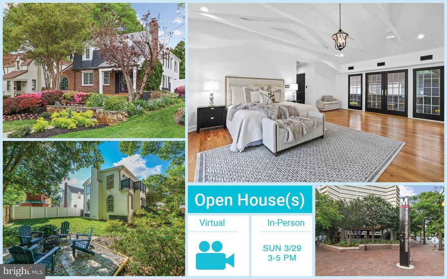 OPEN SUN 3/29 3-5 PM! Rarely available in Chevy Chase West, this meticulously restored 4-bedroom, 3.5-bath Dutch Colonial has been thoughtfully expanded with two above-grade additions that enhance both space and functionality while preserving the home’s timeless architectural character. Blending classic charm with modern luxury, this exceptional residence offers elegant living in a walkable, tree-lined neighborhood just minutes to downtown Bethesda and Friendship Heights, with convenient access to Red Line Metro stations nearby.

From the moment you arrive, the inviting front porch and lush, professionally designed gardens—crafted by one of Washington, D.C.’s leading landscape architects—create a stunning first impression. The fenced backyard is a private oasis featuring terraced dining areas, stone walkways, perennial gardens, and mature trees, offering both tranquility and natural beauty.

Step inside to a gracious foyer that balances elegance and functionality. Highlights include custom millwork, arched openings, oak hardwood floors, and a masonry fireplace with emerald pearl granite detailing. The formal living and dining rooms are ideal for entertaining, enhanced by French doors, plantation shutters, and designer lighting.

At the heart of the home is the gourmet kitchen custom-designed by Tunis Kitchens. With vaulted ceilings, black patina cabinetry, and marble and Jerusalem limestone floors with a mosaic medallion, this kitchen is a showpiece of craftsmanship. Top-of-the-line Thermador and Sub-Zero appliances, along with a new KitchenAid dishwasher, make it a true chef’s dream. The sunlit breakfast room with custom cabinetry, wet bar, and wine fridge provides the perfect setting for casual dining and everyday gatherings.

The spacious media and gathering room is equally impressive, featuring a wood-burning fireplace with Verde marble surround and a built-in home theater system complete with retractable screen, projector, and Dolby surround sound—ideal for entertaining or relaxing evenings at home.

Upstairs, the primary suite serves as a luxurious retreat, featuring cathedral ceilings, exposed beams, a wood-burning fireplace, and dual walk-in closets with European organizers. French doors open to a Romeo and Juliet balcony overlooking one of the area’s oldest trees. The spa-inspired primary bathroom features a soaking tub, frameless glass shower, Blue Pearl granite countertops, designer fixtures, and skylights that fill the space with natural light.

Three additional bedrooms offer comfort and character, featuring oak floors, plantation shutters, and architectural details such as dormer windows and vaulted ceilings.
The lower level provides a versatile recreation room, full bath, laundry area with front-loading washer and dryer, and a secure storage room.

Parking is effortless with an extra-wide driveway and ample street parking.
Located in the heart of Chevy Chase West, this home offers a rare balance of peaceful residential living and exceptional urban accessibility. Residents enjoy close proximity to Norwood Park, Rock Creek Park, neighborhood parks and trails, and the Capital Crescent Trail, making outdoor recreation and scenic green space part of everyday life.

The neighborhood is also close to some of the region’s most prestigious country clubs, including Chevy Chase Club and Congressional Country Club, along with premier shopping, dining, and cultural venues in nearby Bethesda and Friendship Heights.

The home is located within the boundaries of top-rated Montgomery County schools, including some of the most sought-after Chevy Chase elementary and high schools.

With its thoughtful architectural additions, premium finishes, timeless design, and extraordinary craftsmanship, this residence offers luxury living in one of Maryland’s most coveted and established neighborhoods. Homes of this character, scale, and location in Chevy Chase West are seldom available.
