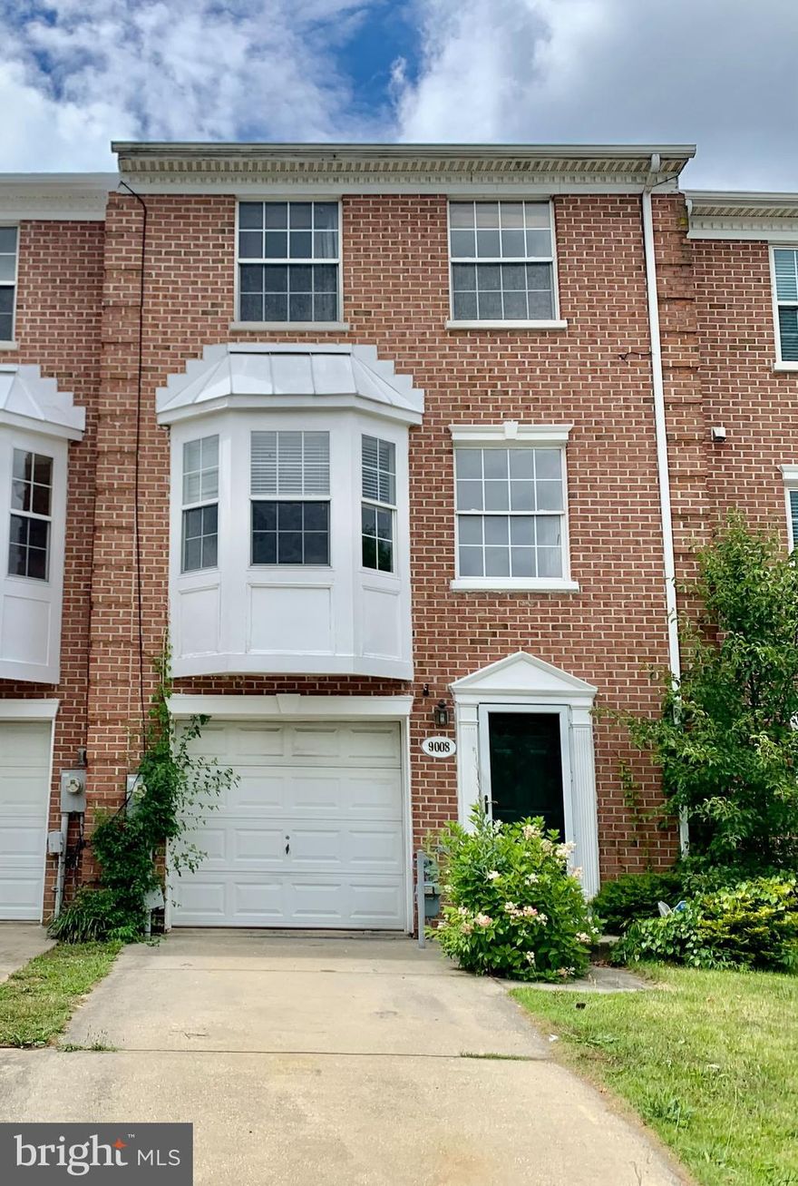 Beautiful brick front garage 3 level townhome with 3 bedrooms and 2.5 baths. Freshly painted throughout with new kitchen flooring, new granite countertop. New dishwasher and kitchen vent hood. Main level features wood floors in spacious living area with plenty sunshine filled in. Bay window overlooking the deck off the kitchen. Finished lower level with a half bath and a laundry area. Upper level master suite has an full bathroom and dual closets. Excellent neighborhood and location near to shopping and major highways.