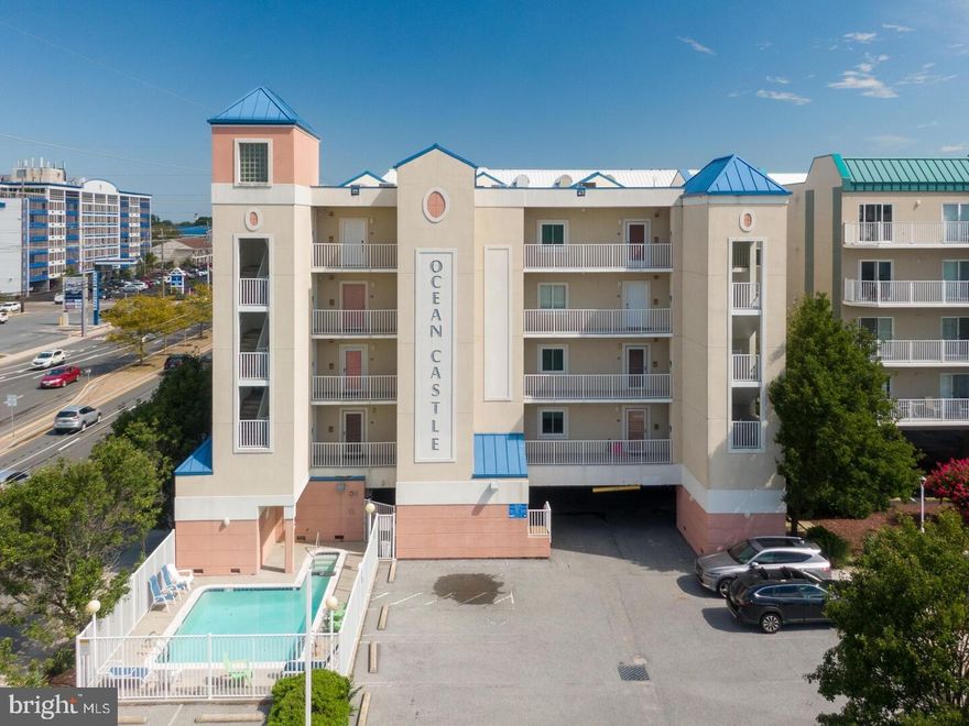 Well maintained oceanside condo in North Ocean City. This condo offers three bedrooms, two full-bathrooms and an open living area. The living area features the nicely furnished living room with a gas fireplace, dining area and a fully-equipped kitchen with a convenient breakfast counter. There is a nice-sized balcony off of the living area that is a great place to relax and unwind after a long day at the beach. The master bedroom features balcony access and an ensuite full-bathroom with dual vanity sinks, soaking tub and a separate shower. The two guest bedrooms are both generously sized and located towards the rear of the condo. The condos end-unit location lets a lot of nice natural light into all of the bedrooms. The second full-bathroom is centrally located and easily accessible from throughout. The utility room is located by the entrance to the condo and features a full-size washer and dryer, as well as beach storage space. Building amenities include two parking spaces for the condo, elevator and an outdoor pool. The beach, good restaurants, shopping, amusements and more are all within walking distance. Easy oceanside living in North Ocean City. Schedule your private tour today.
